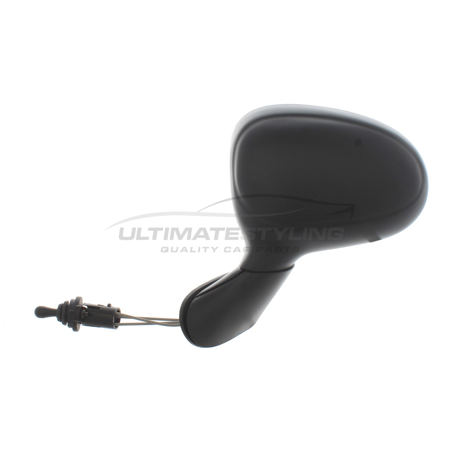 Chevrolet Matiz, Daewoo Matiz Wing Mirror / Door Mirror - Passenger Side (LH) - Cable adjustment - Non-Heated Glass - Black