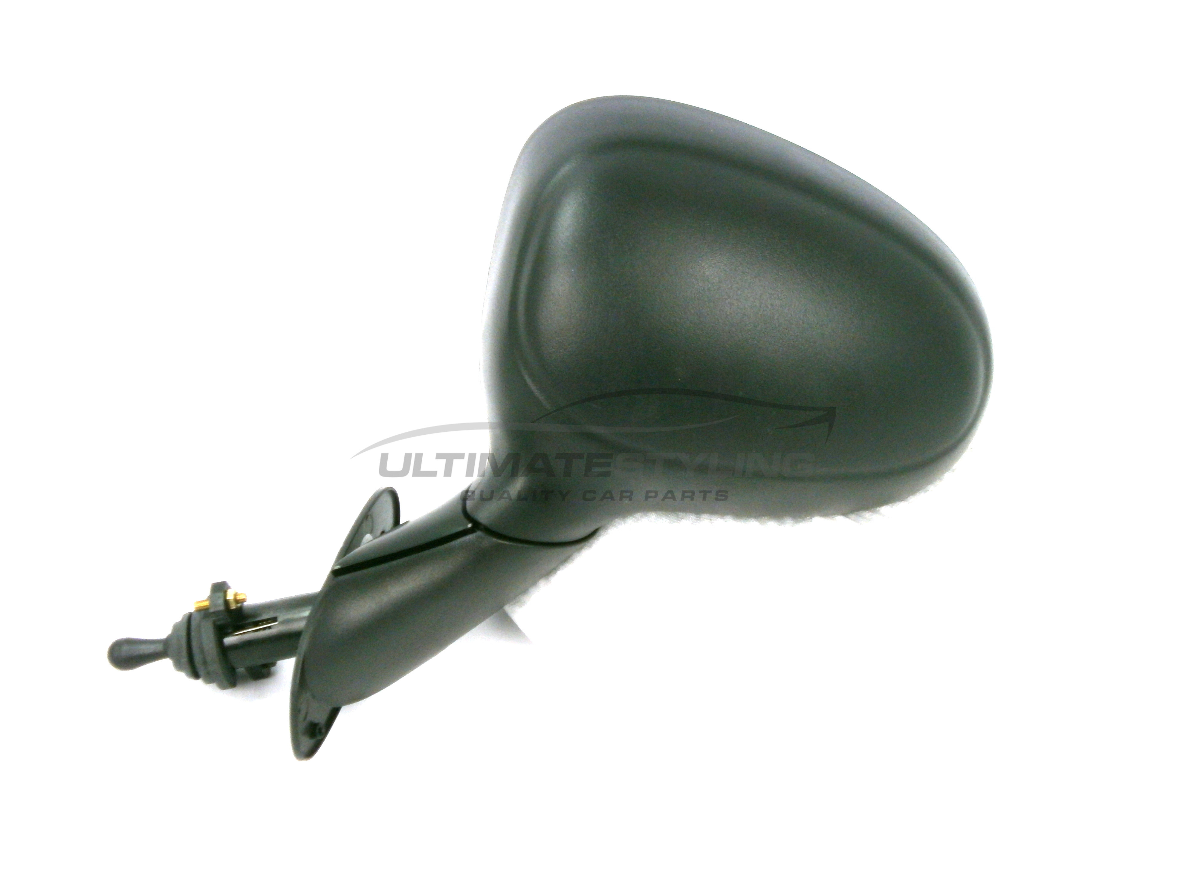 Chevrolet Matiz, Daewoo Matiz Wing Mirror / Door Mirror - Passenger Side (LH) - Cable adjustment - Non-Heated Glass - Black