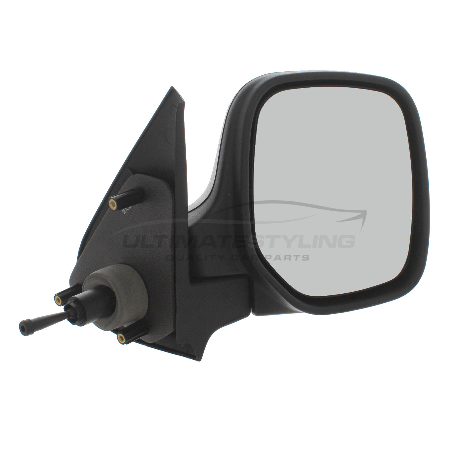 Citroen Berlingo, Peugeot Partner Wing Mirror / Door Mirror - Drivers Side (RH) - Cable adjustment - Non-Heated Glass - Black