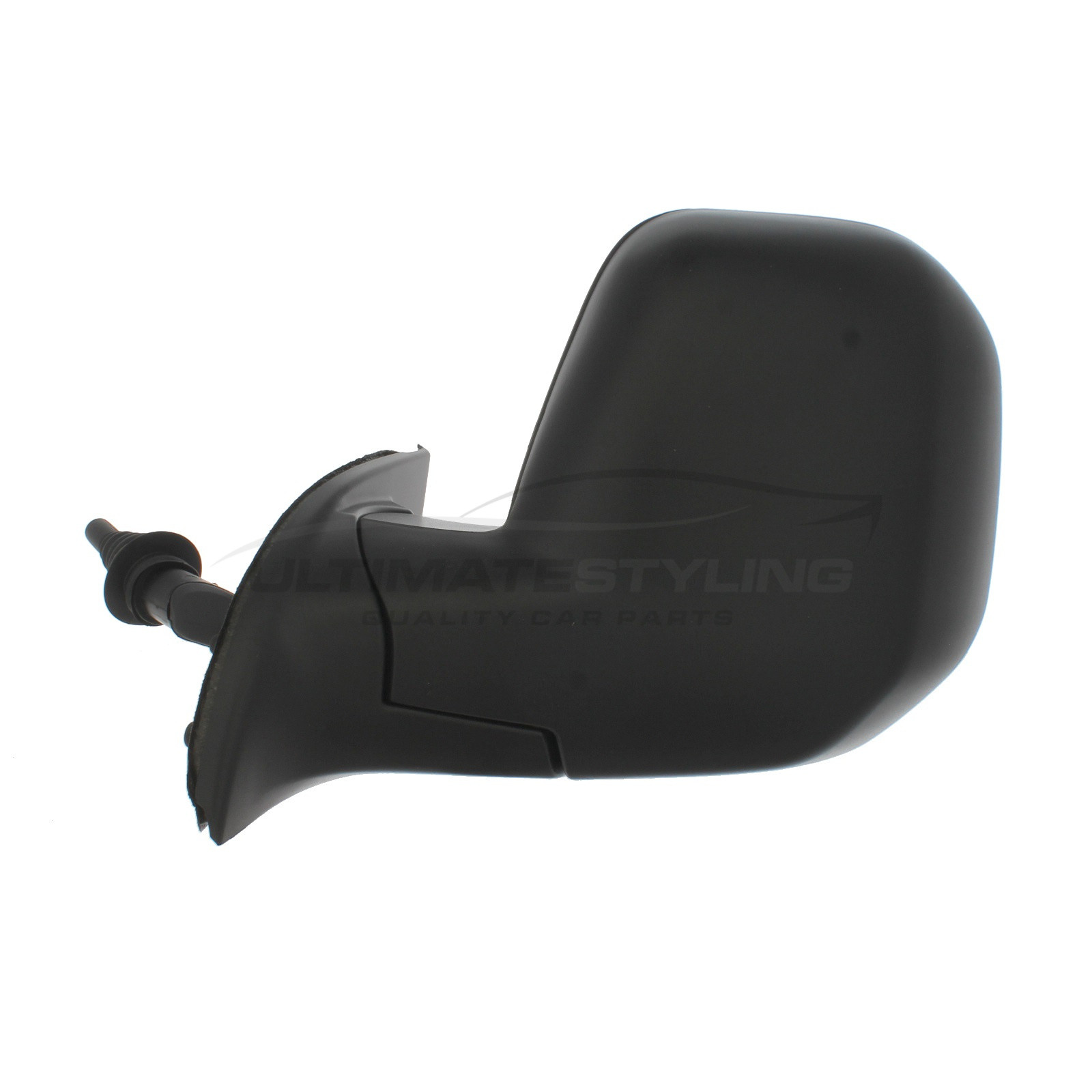 Citroen Berlingo, Peugeot Partner Wing Mirror / Door Mirror - Passenger Side (LH) - Cable adjustment - Non-Heated Glass - Black