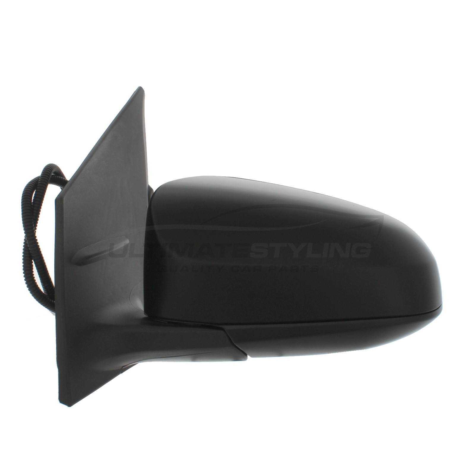 Citroen C1, Peugeot 108, Toyota Aygo Wing Mirror / Door Mirror - Passenger Side (LH) - Electric adjustment - Heated Glass - Paintable - Black