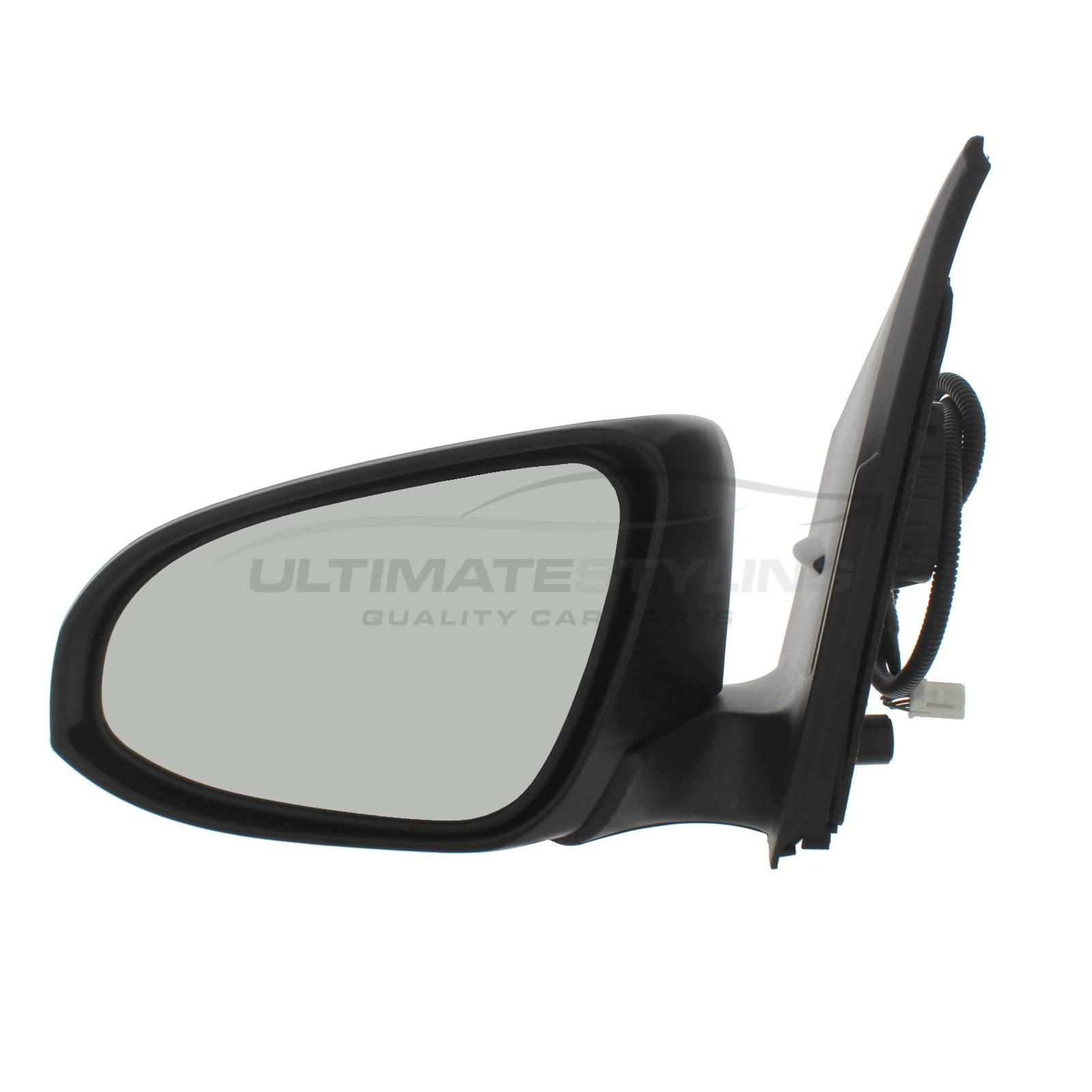 Citroen C1, Peugeot 108, Toyota Aygo Wing Mirror / Door Mirror - Passenger Side (LH) - Electric adjustment - Heated Glass - Paintable - Black
