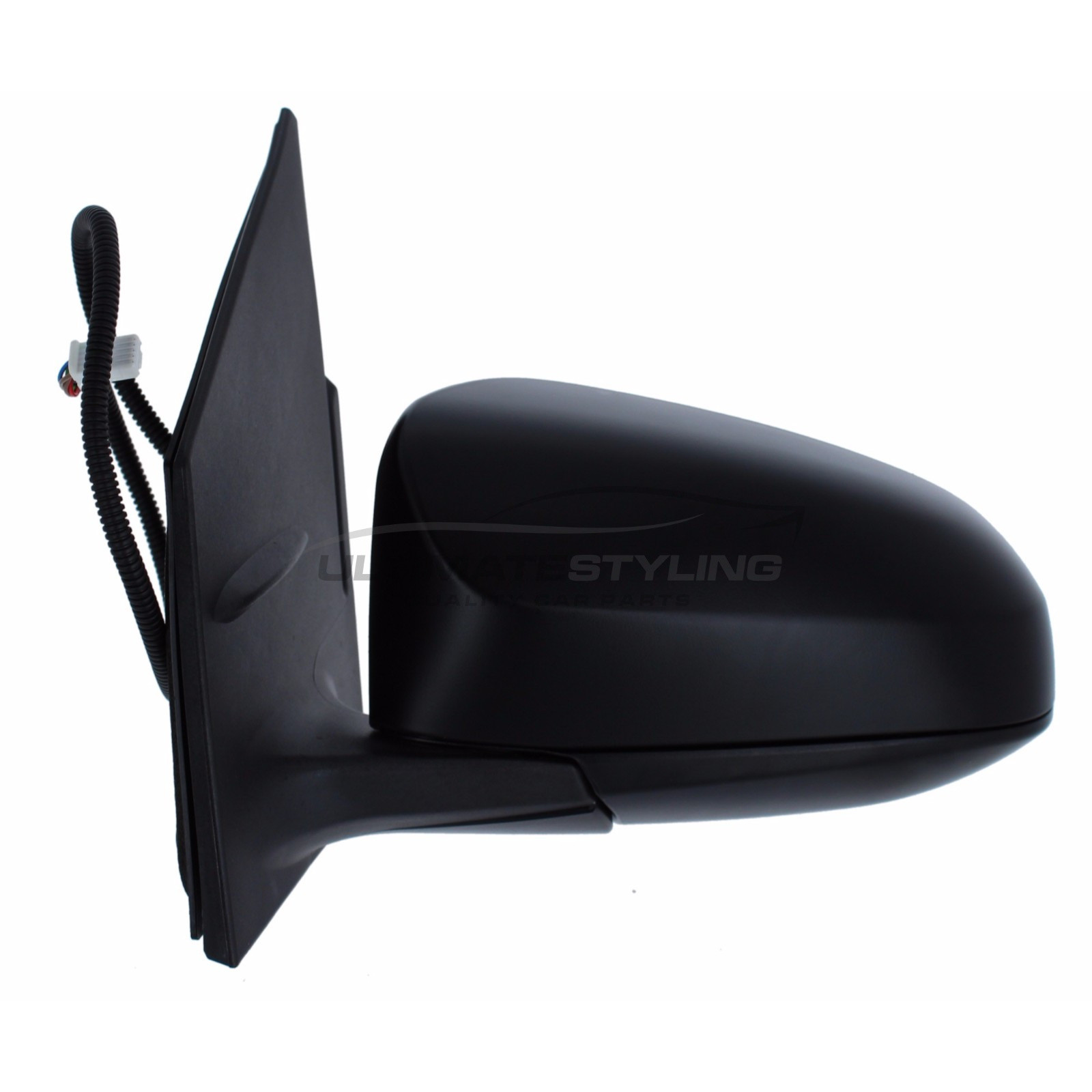 Citroen C1, Peugeot 108, Toyota Aygo Wing Mirror / Door Mirror - Passenger Side (LH) - Electric adjustment - Heated Glass - Paintable - Black