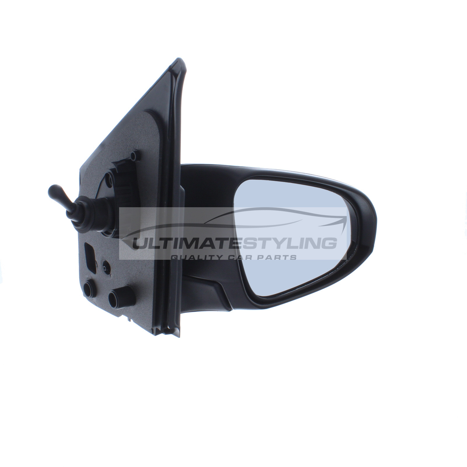 Citroen C1, Peugeot 108, Toyota Aygo Wing Mirror / Door Mirror - Drivers Side (RH) - Cable adjustment - Non-Heated Glass - Black - Textured