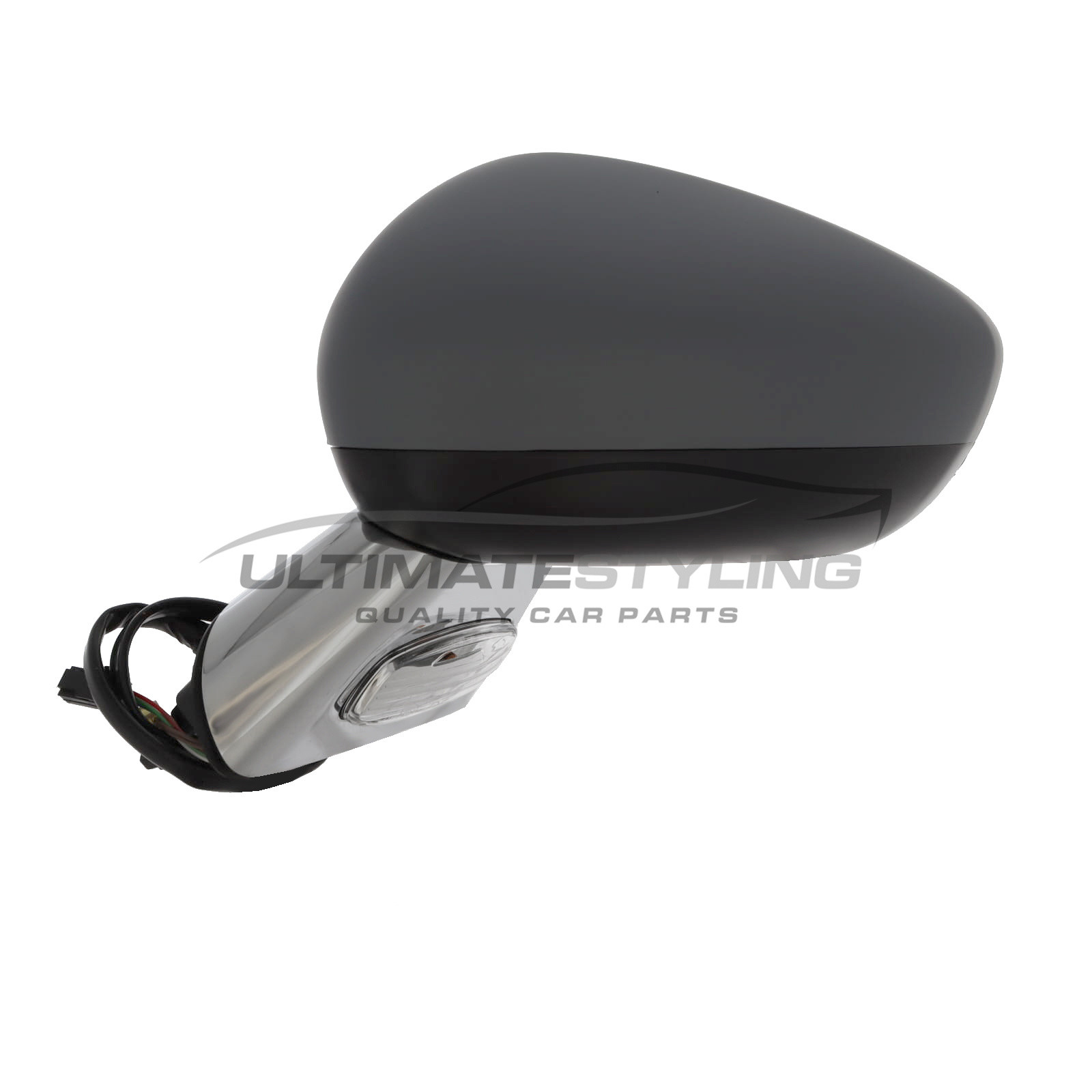 Citroen C3 Wing Mirror / Door Mirror - Passenger Side (LH) - Electric adjustment - Non-Heated Glass - Chrome Arm & Primed Cover