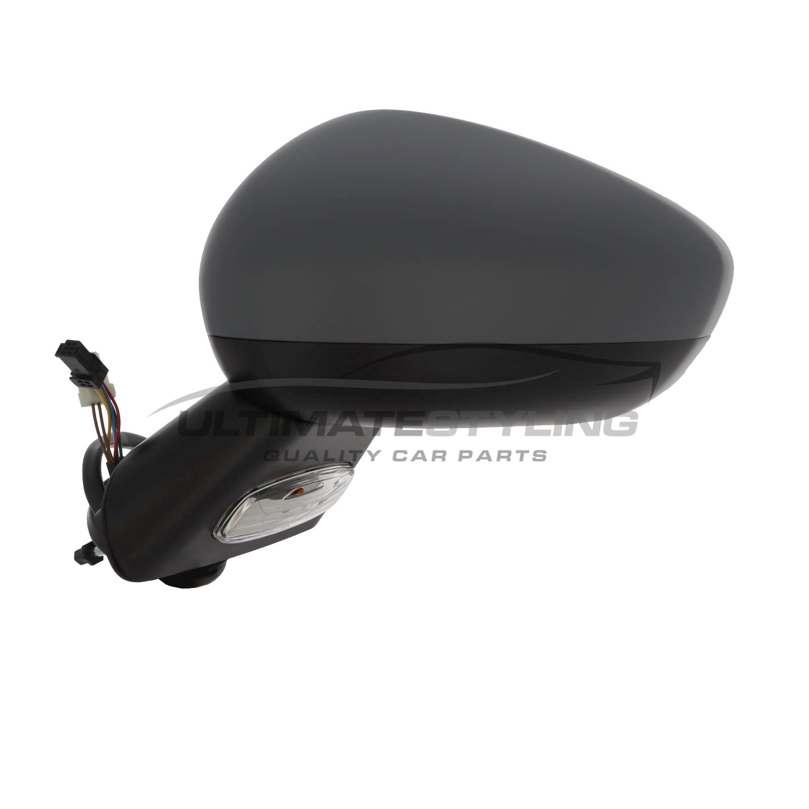 Citroen C3 Wing Mirror / Door Mirror - Passenger Side (LH) - Electric adjustment - Non-Heated Glass - Black Arm & Primed Cover