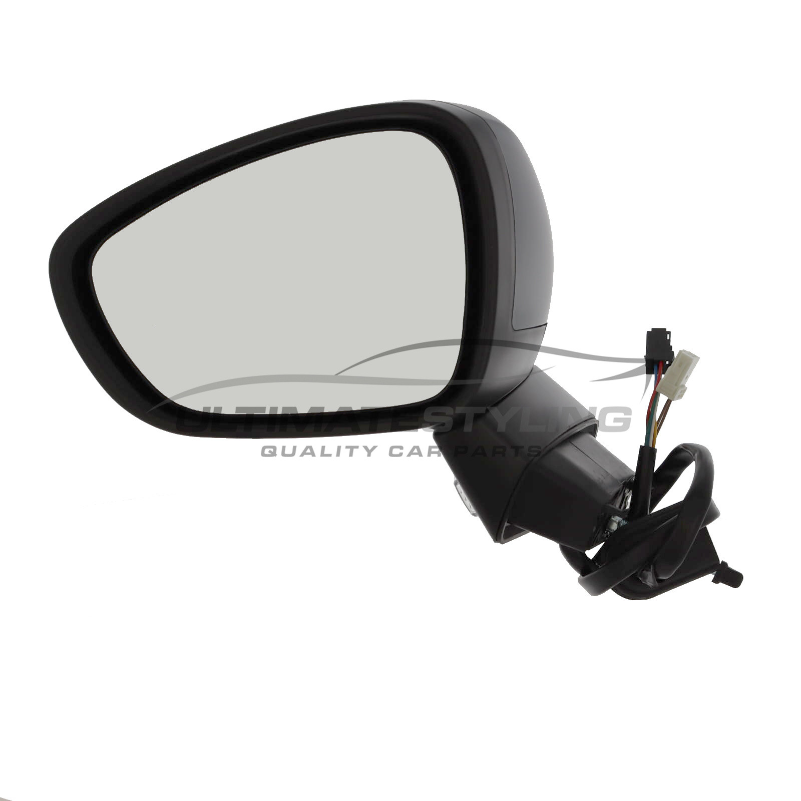 Citroen C3 Wing Mirror / Door Mirror - Passenger Side (LH) - Electric adjustment - Non-Heated Glass - Black Arm & Primed Cover
