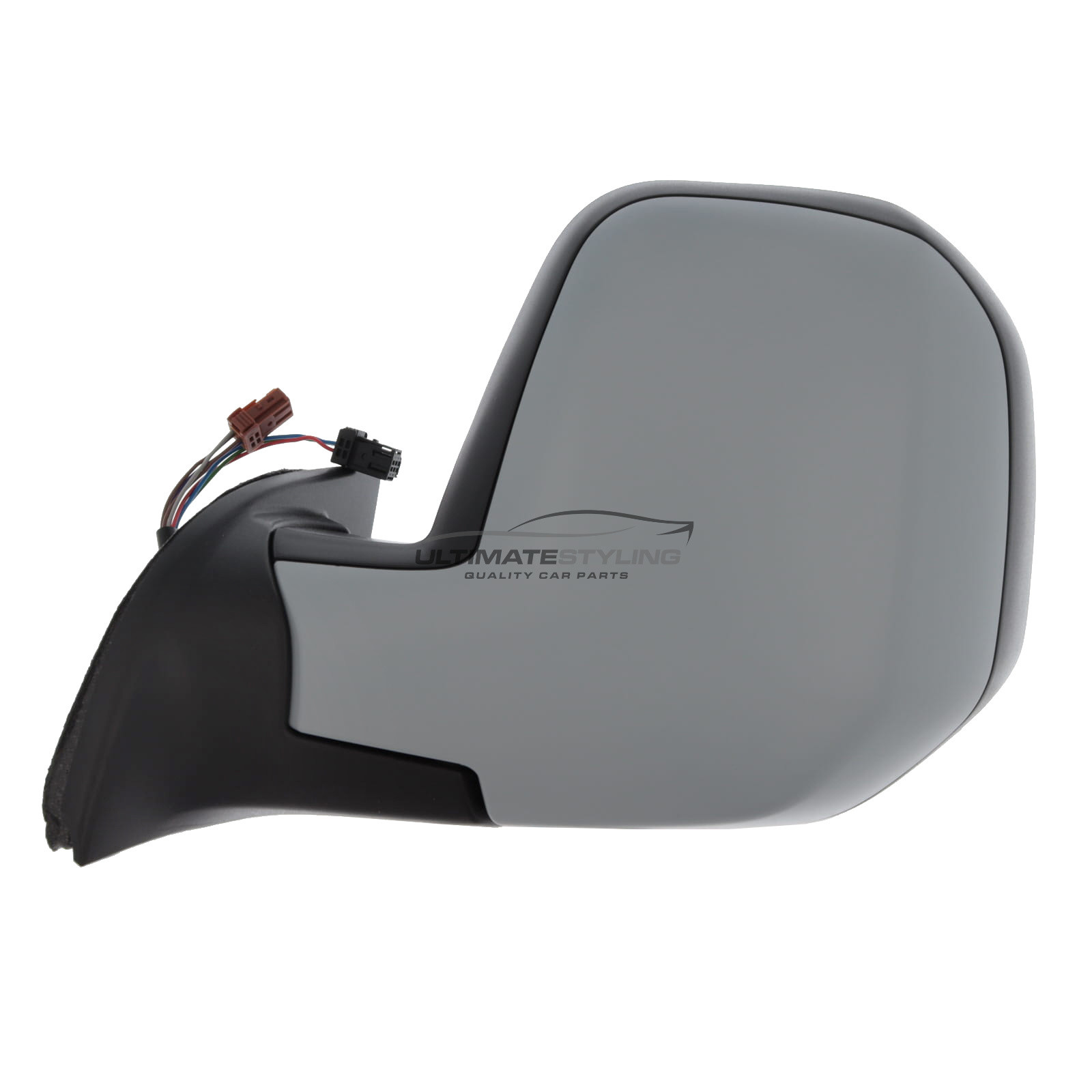 Citroen Berlingo Mk2, Peugeot Partner Mk2 2008-2012 Wing Door Mirror - Electric Power Folding - Heated - Convex - Glass - Primed Cover - Passengers Side Nearside Left Hand