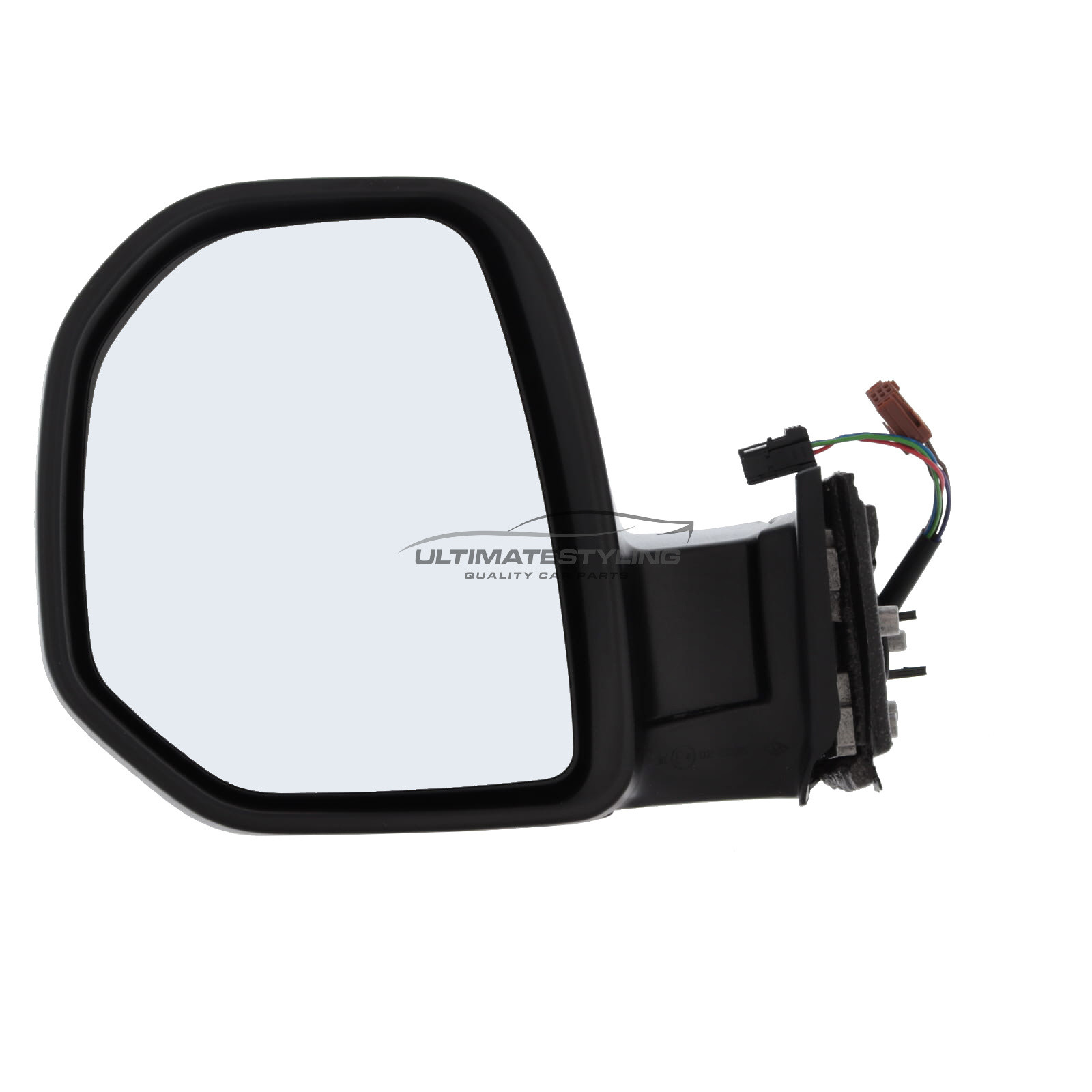 Citroen Berlingo Mk2, Peugeot Partner Mk2 2008-2012 Wing Door Mirror - Electric Power Folding - Heated - Convex - Glass - Primed Cover - Passengers Side Nearside Left Hand