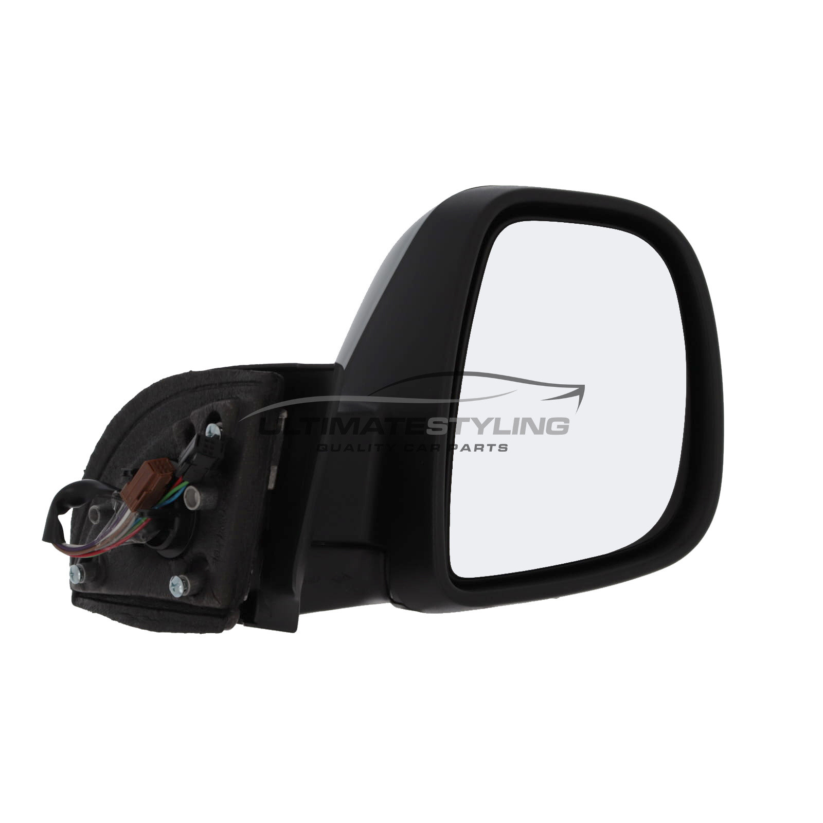 Citroen Berlingo Mk2 2012-2019, Peugeot Partner Mk2 2012-2019 Wing Door Mirror - Electric Power Folding - Heated - Convex Glass - Temperature Sensor - Primed Cover - Drivers Side Offside Right Hand
