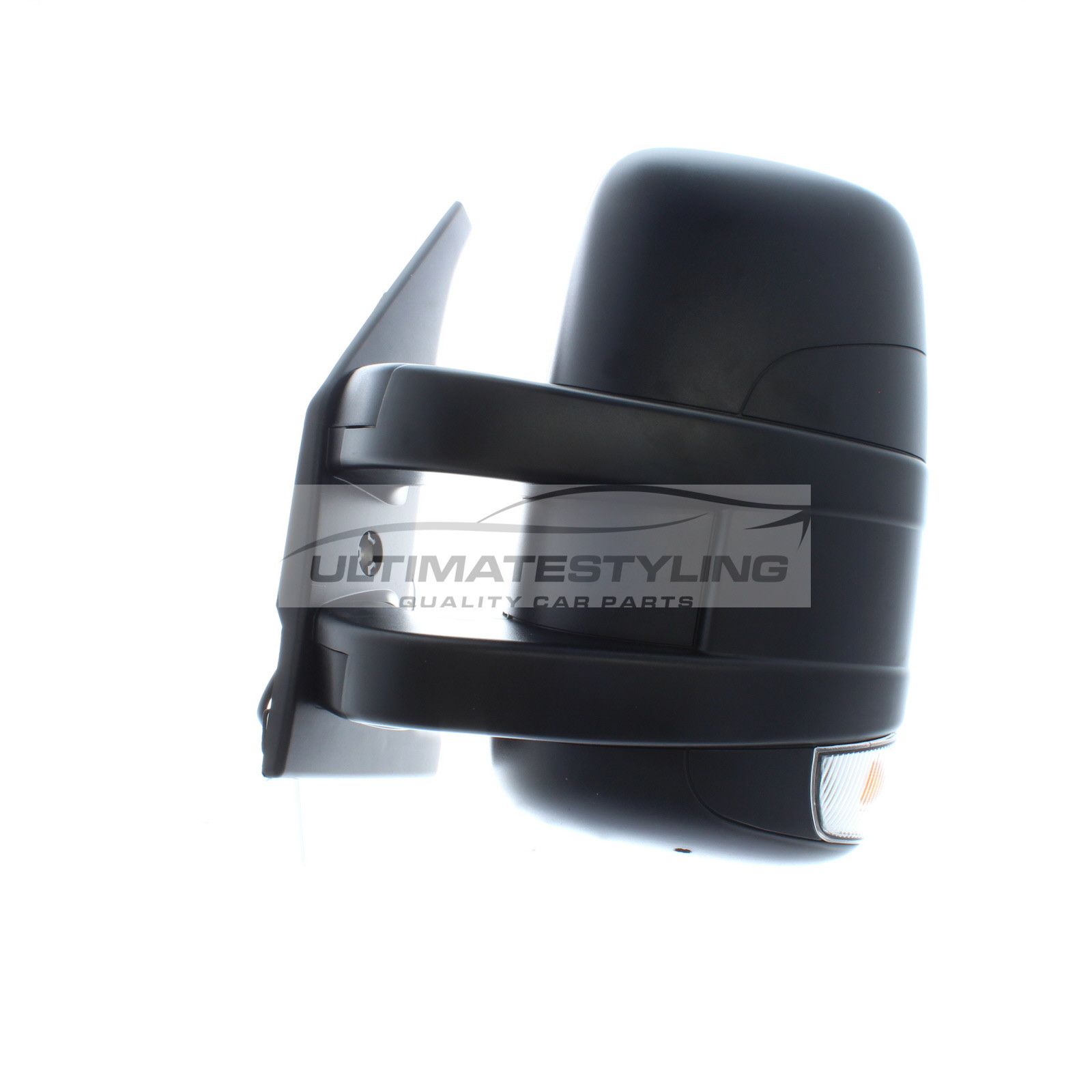 Iveco Daily Van Short Arm Wing Mirror / Door Mirror - Passenger Side (LH) - Manual adjustment - Non-Heated Glass - Indicator - Black Textured