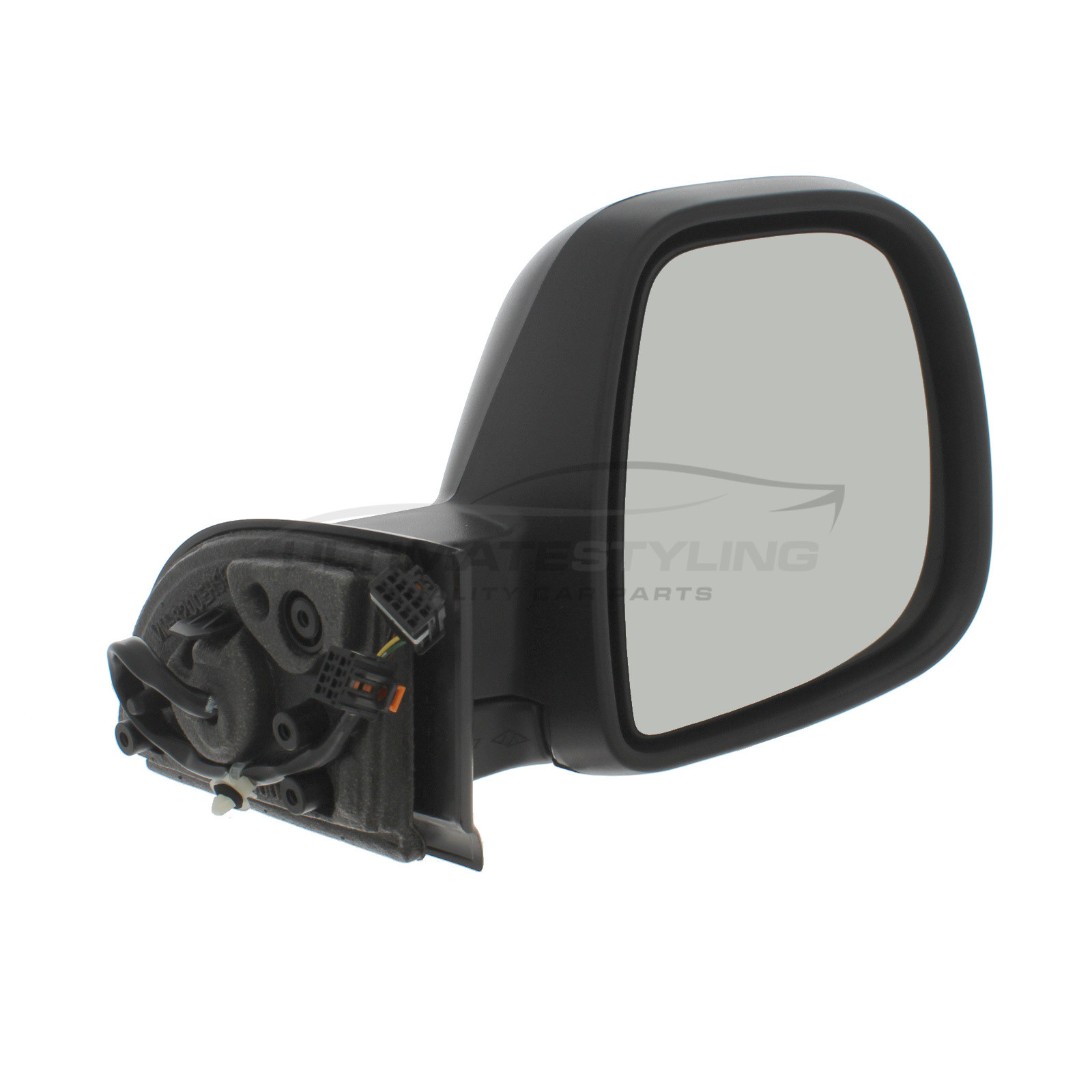 Citroen Berlingo, Peugeot Partner / Rifter, Vauxhall Combo Wing Mirror / Door Mirror - Drivers Side (RH) - Electric adjustment - Heated Glass - Temperature Sensor - Black - Textured