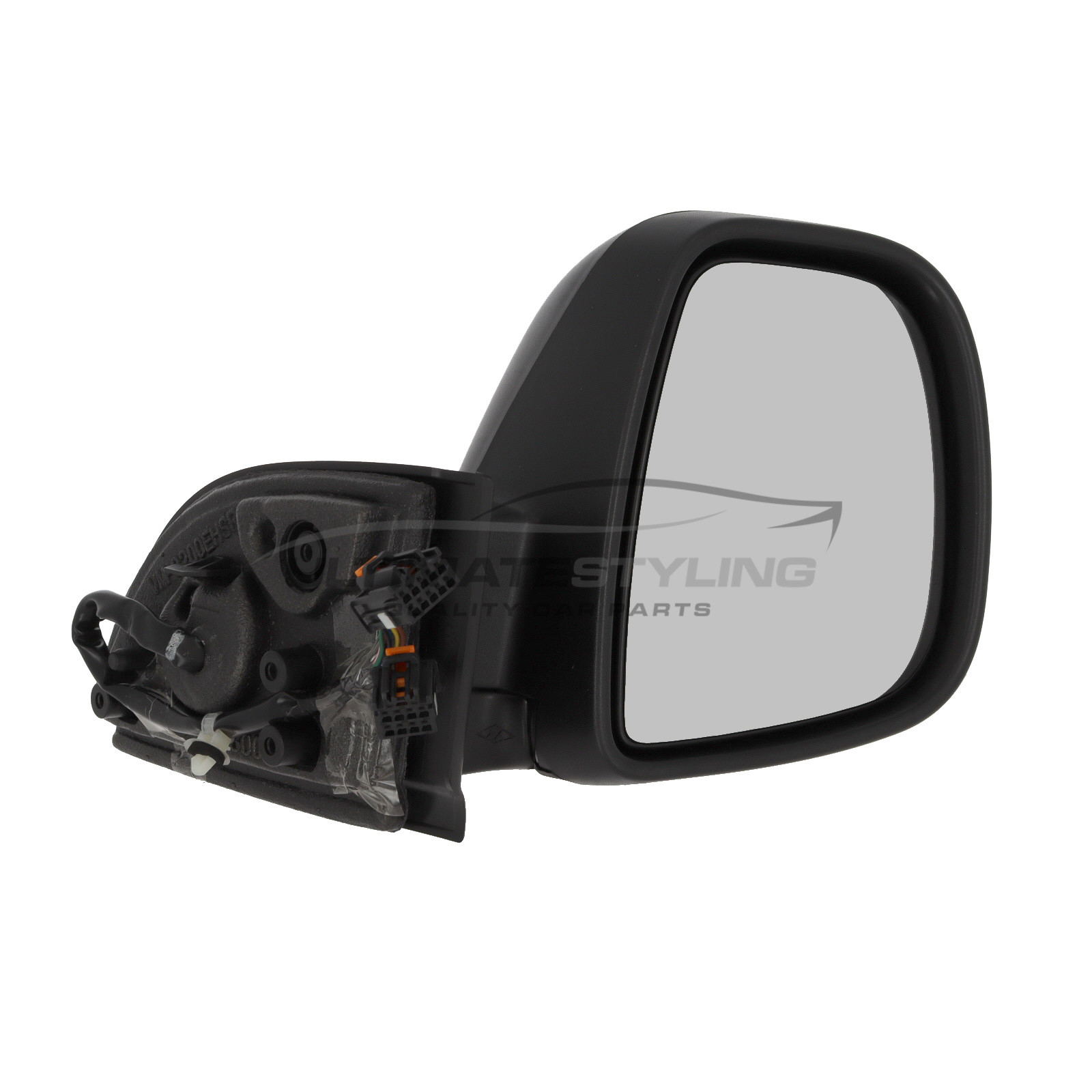 Citroen Berlingo, Peugeot Partner / Rifter, Toyota Proace City, Vauxhall Combo Wing Mirror / Door Mirror - Drivers Side (RH) - Electric adjustment - Heated Glass - Power Folding - Temperature Sensor - Black - Textured