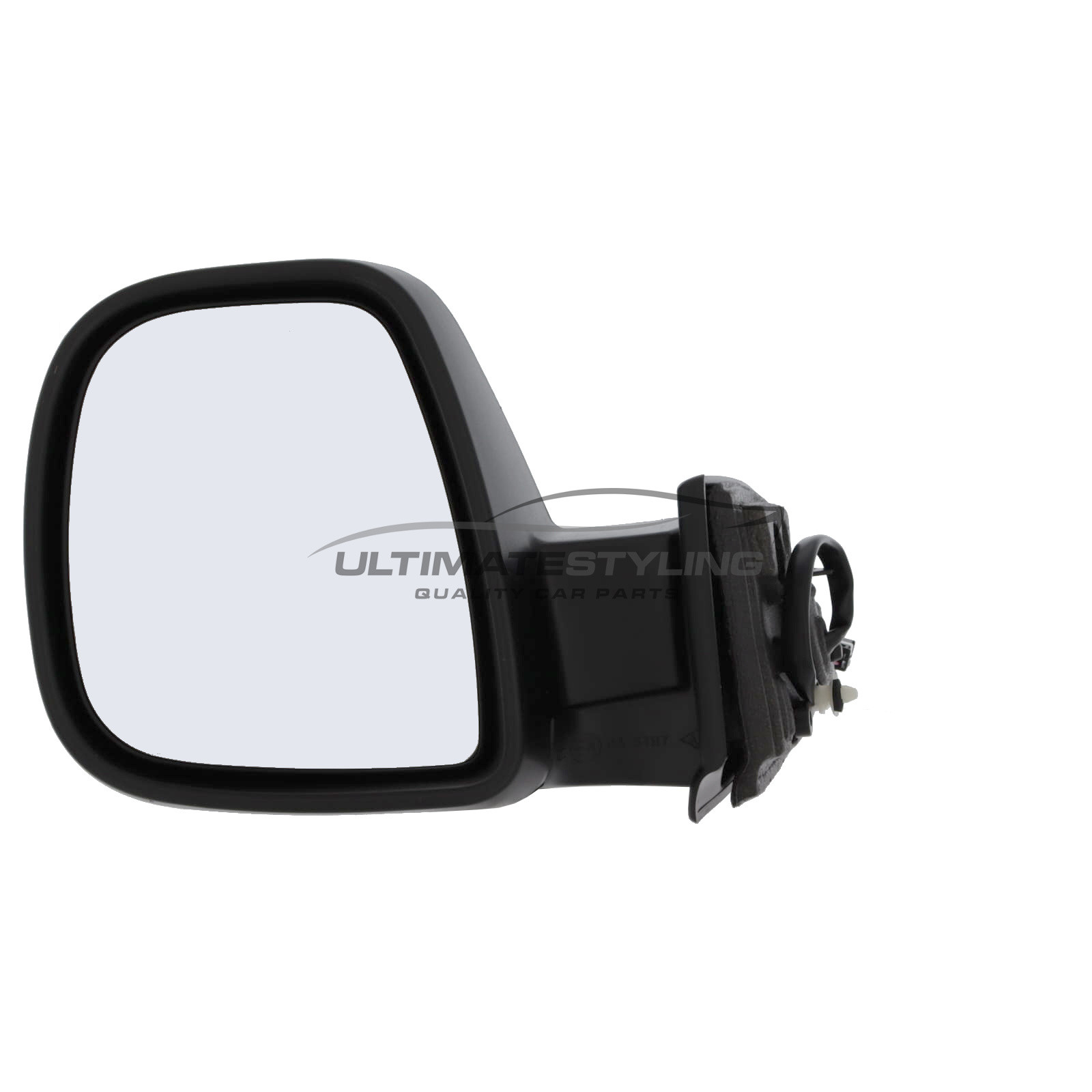 Citroen Berlingo Mk3, Fiat Doblo, Peugeot Partner Mk3 K9 / Rifter K9, Toyota Proace City, Vauxhall Combo K9 Wing Door Mirror - Electric Power Folding - Heated - Convex Glass - Primed Cover - Passengers Side Nearside Left Hand