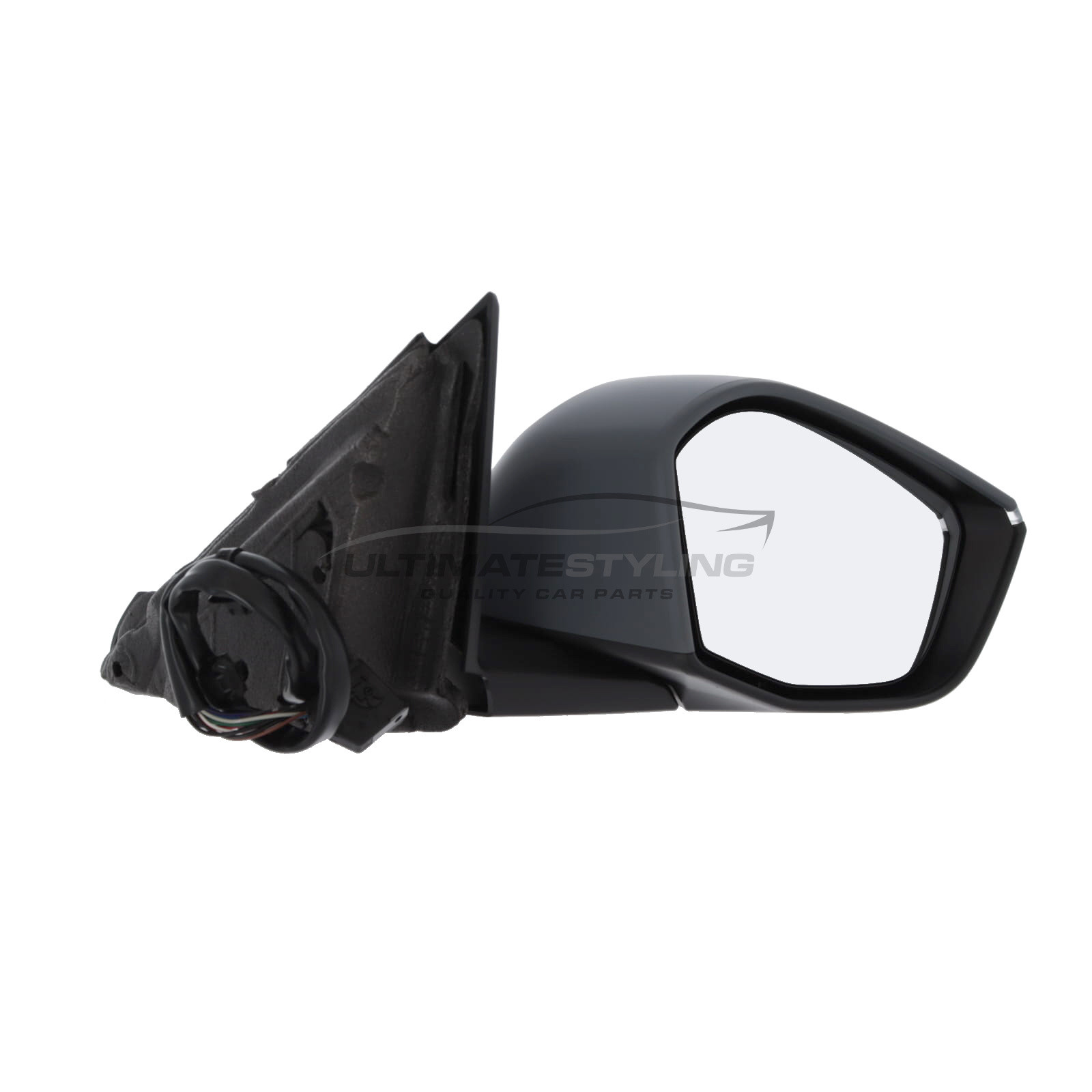 Peugeot 308 P5 2021-2025 / 408 2023-2025 , Vauxhall Astra Mk8 L 2021-2025 Wing Door Mirror - Electric Power Folding - Heated - Convex Glass - Indicator Light - Puddle Light - Temperature Sensor - Primed Cover - Drivers Side Offside Right Hand