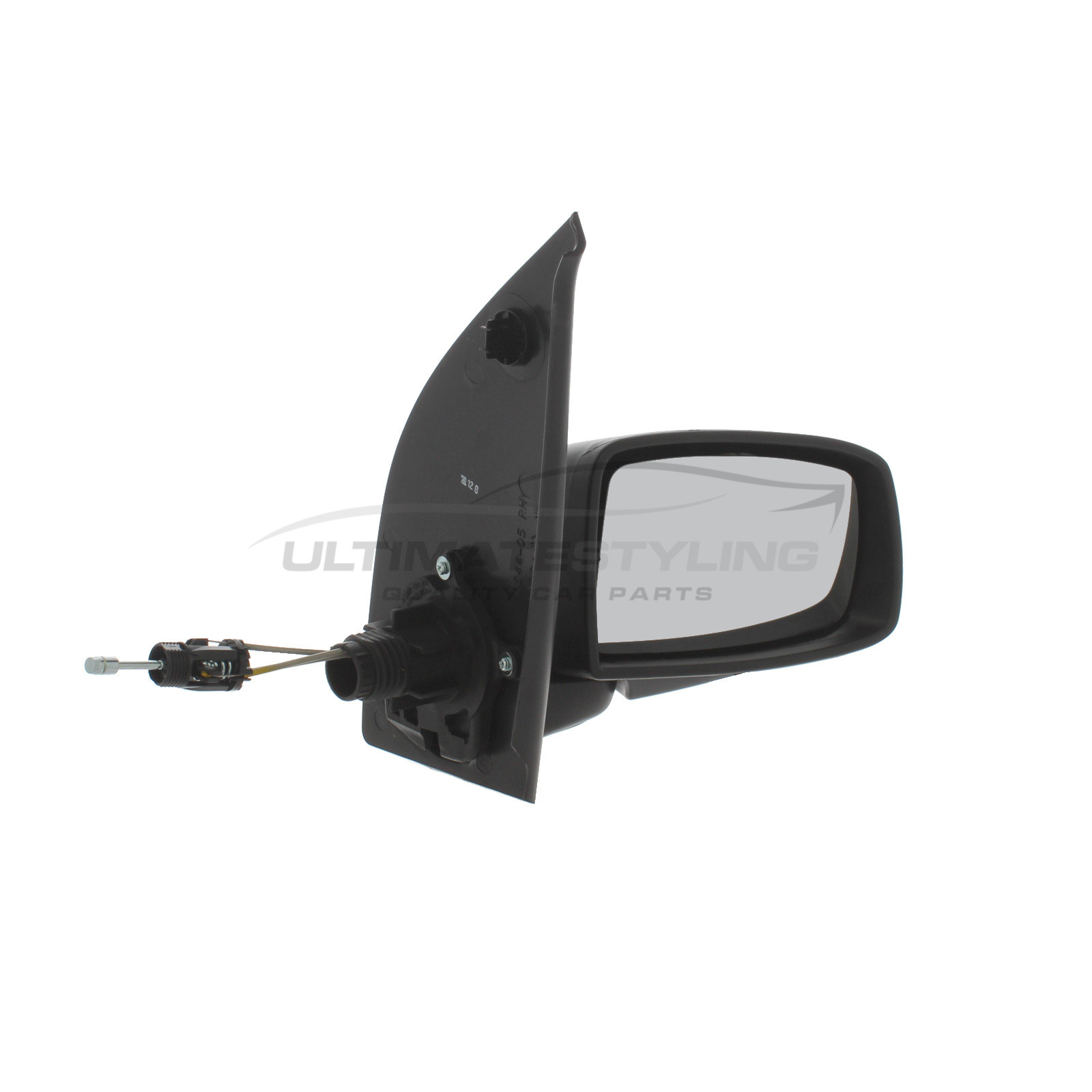 Fiat Panda 2003-2009 Wing Mirror / Door Mirror - Drivers Side (RH) - Cable adjustment - Black