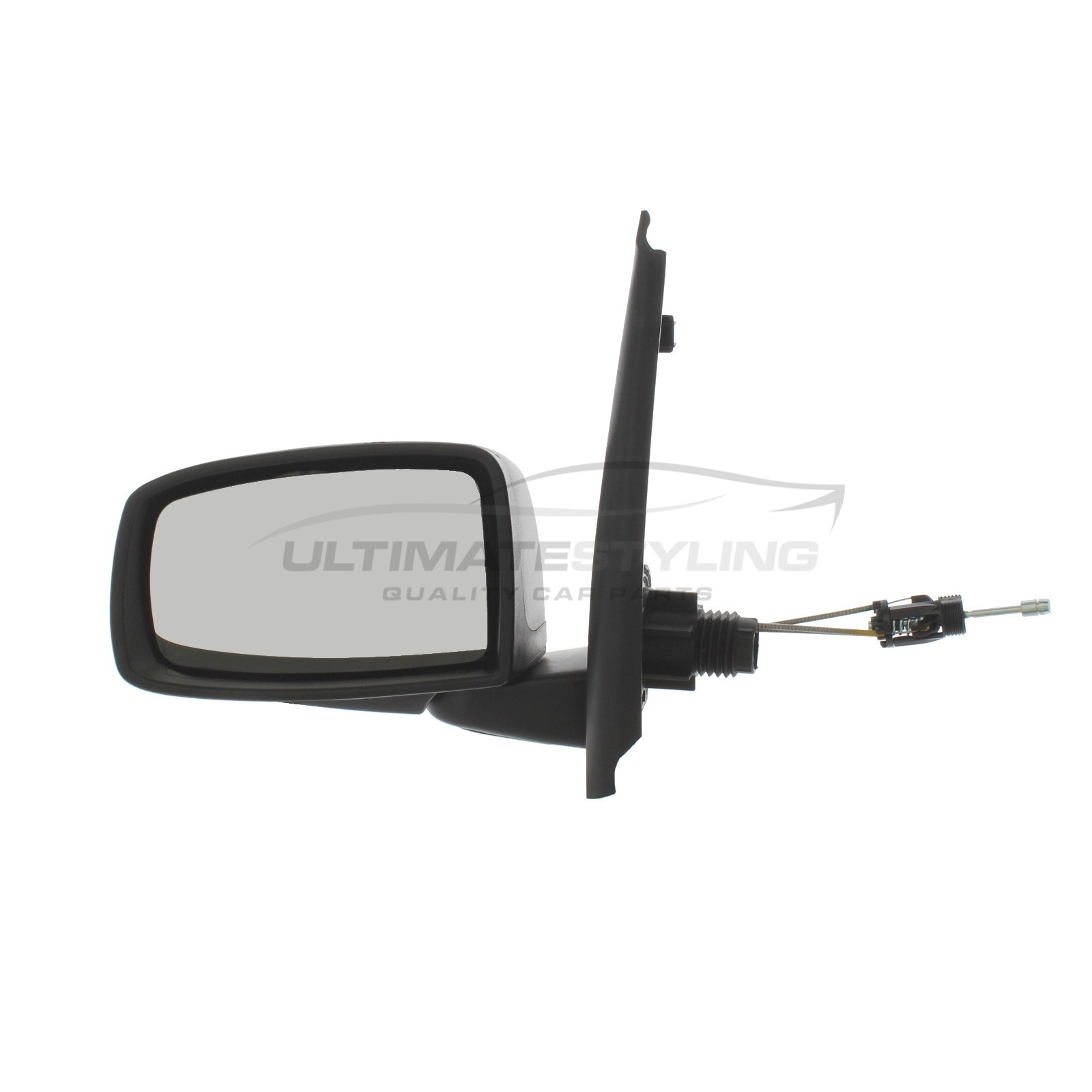 Fiat Panda 2003-2009 Wing Mirror / Door Mirror - Passenger Side (LH) - Cable adjustment - Black