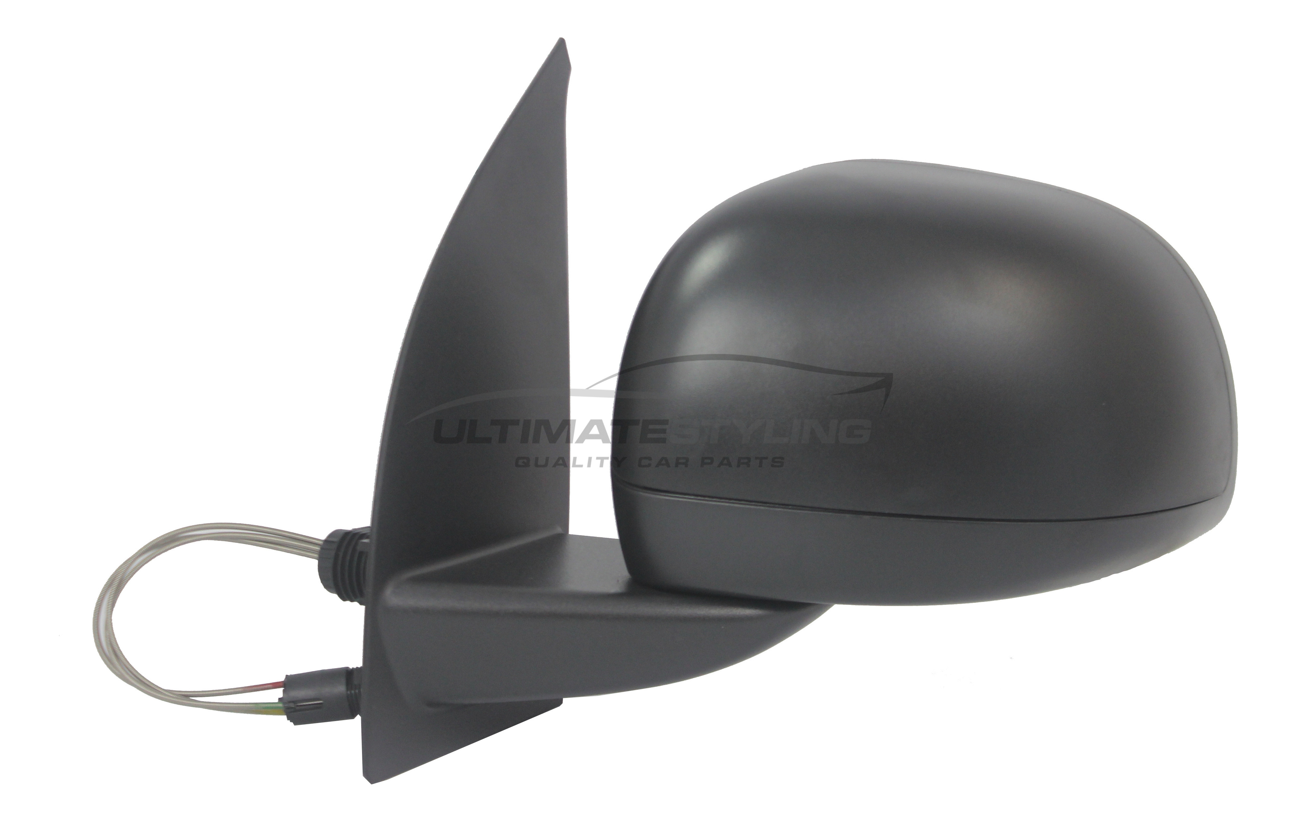 Fiat Panda 2009-2012 Wing Mirror / Door Mirror - Passenger Side (LH) - Cable adjustment - Black