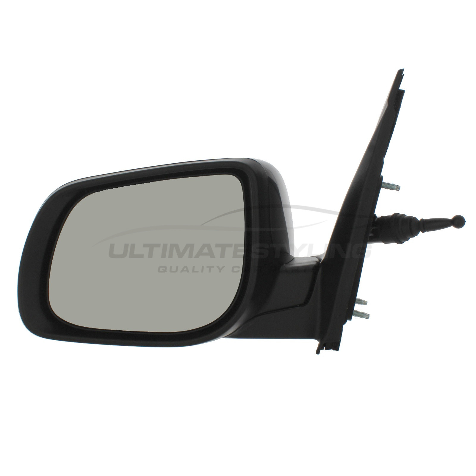 Kia Picanto Wing Mirror / Door Mirror - Passenger Side (LH) - Cable adjustment - Non-Heated Glass - Polished Black