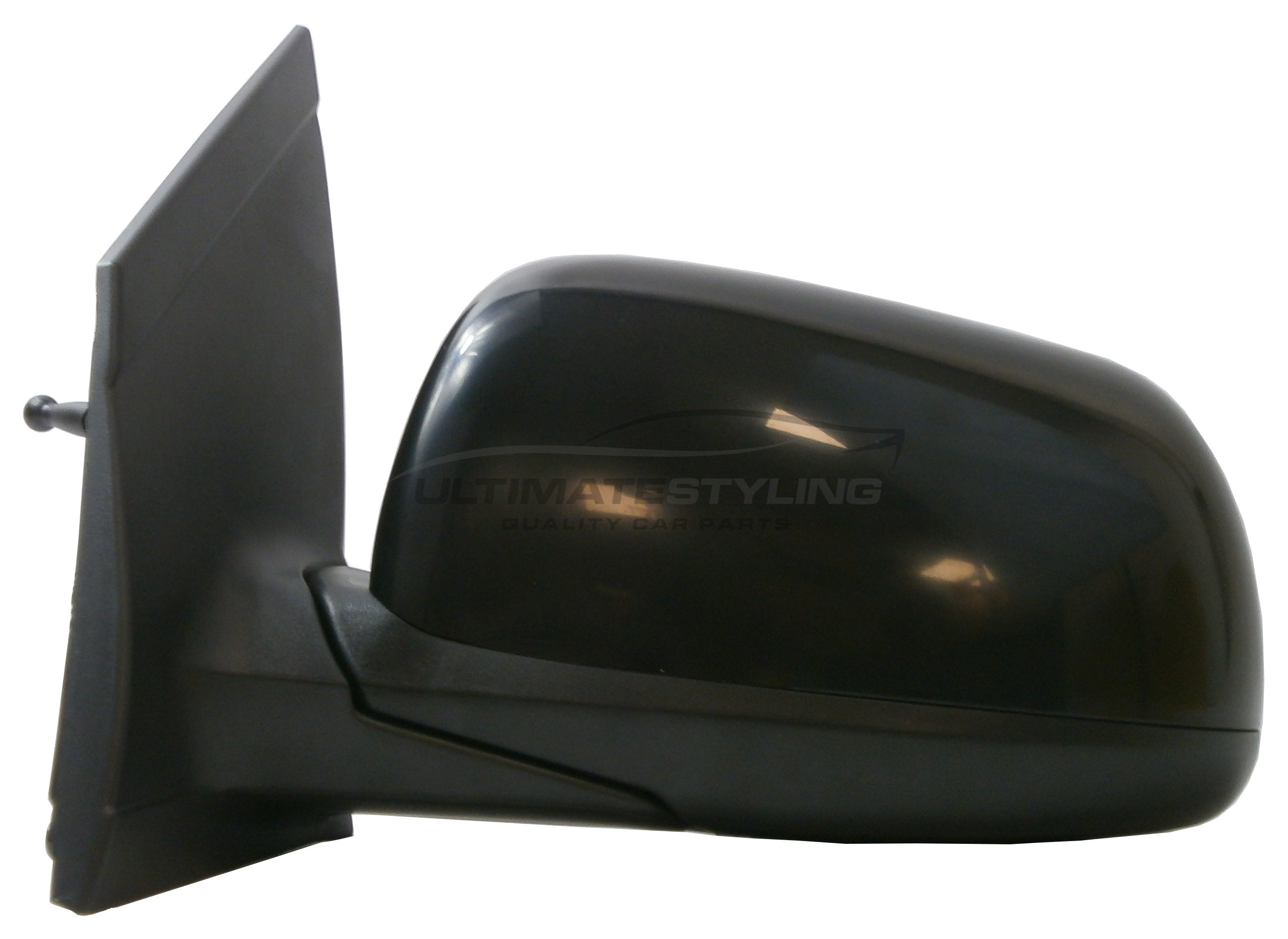 Kia Picanto Wing Mirror / Door Mirror - Passenger Side (LH) - Cable adjustment - Non-Heated Glass - Polished Black