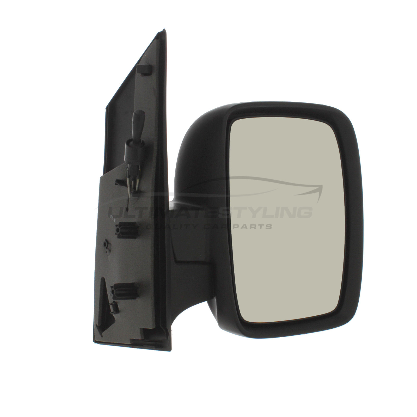 Fiat Scudo 2007-2016 / Citroen Dispatch 2007-2016 / Peugeot Expert 2007-2016 Wing Mirror / Door Mirror - Drivers Side (RH) - Cable adjustment - Black