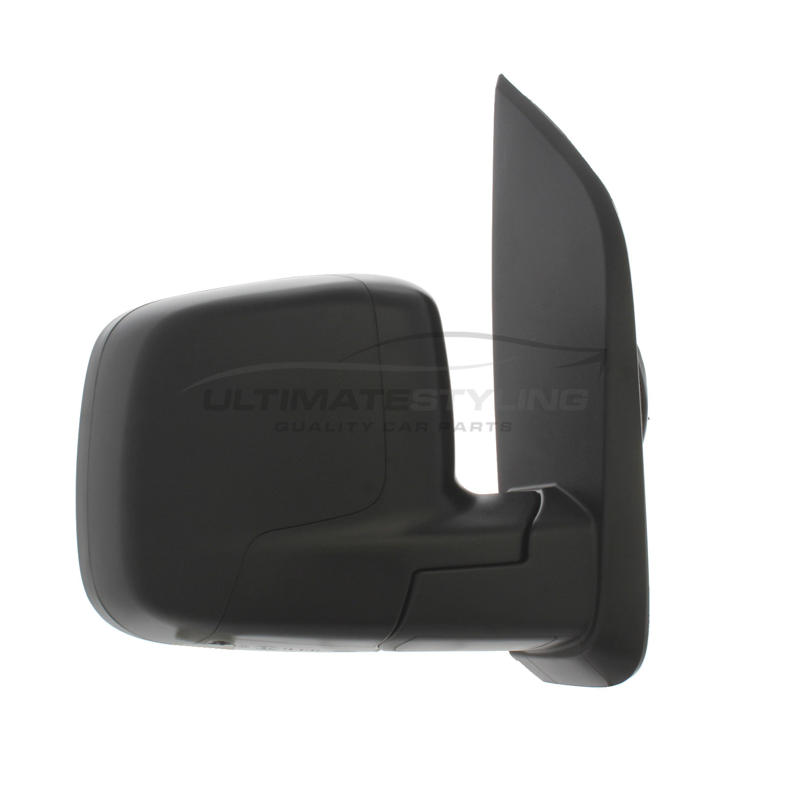Fiat Fiorino 2008> / Qubo 2008> / Citroen Nemo 2008> / Peugeot Bipper 2008> Wing Mirror / Door Mirror - Drivers Side (RH) - Electric adjustment - Heated Glass - Temperature Sensor - Black
