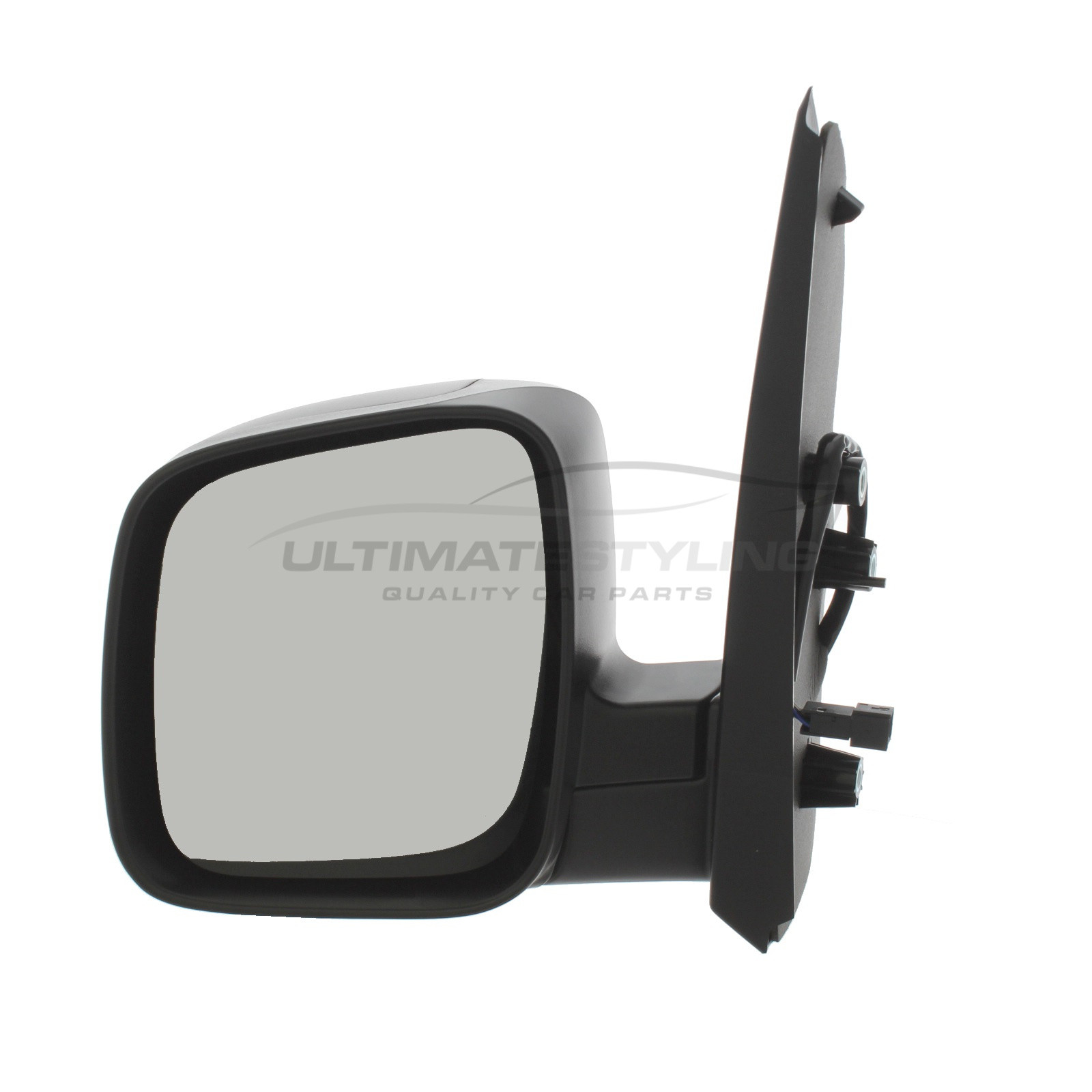 Fiat Fiorino 2008> / Qubo 2008> / Citroen Nemo 2008> / Peugeot Bipper 2008> Wing Mirror / Door Mirror - Passenger Side (LH) - Electric adjustment - Heated Glass - Black