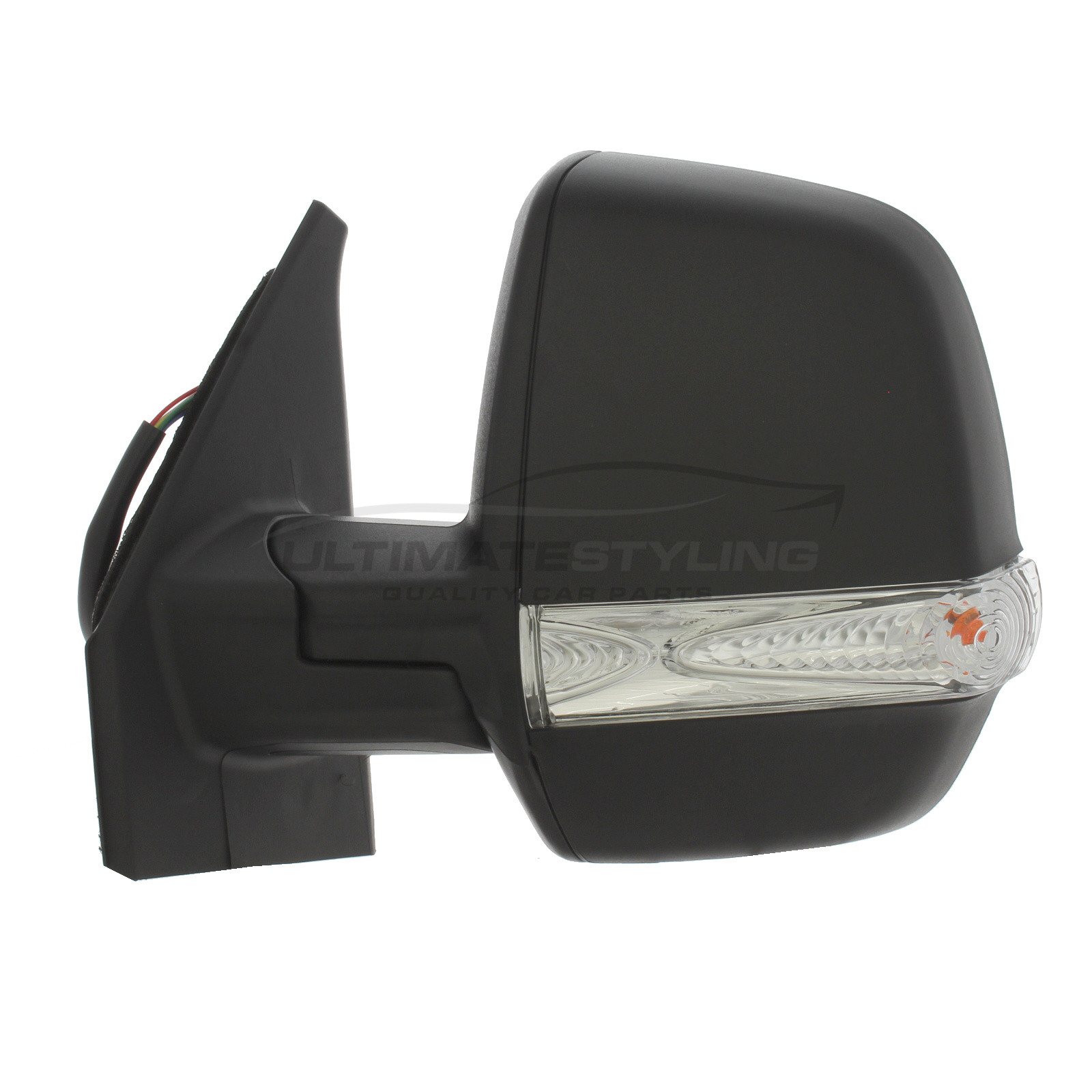 Fiat Doblo 2010> / Vauxhall Combo 2012> Wing Mirror / Door Mirror - Passenger Side (LH) - Electric adjustment - Heated Glass - Indicator - Black