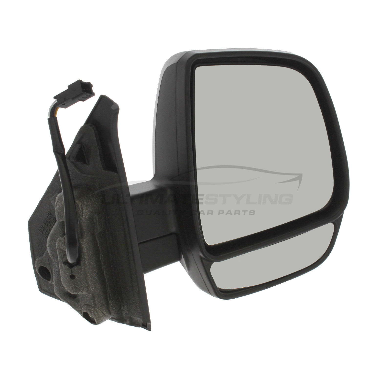 Fiat Doblo 2010> / Vauxhall Combo 2012> Wing Mirror / Door Mirror - Drivers Side (RH) - Electric adjustment - Heated Glass - Indicator - Temperature Sensor - Black