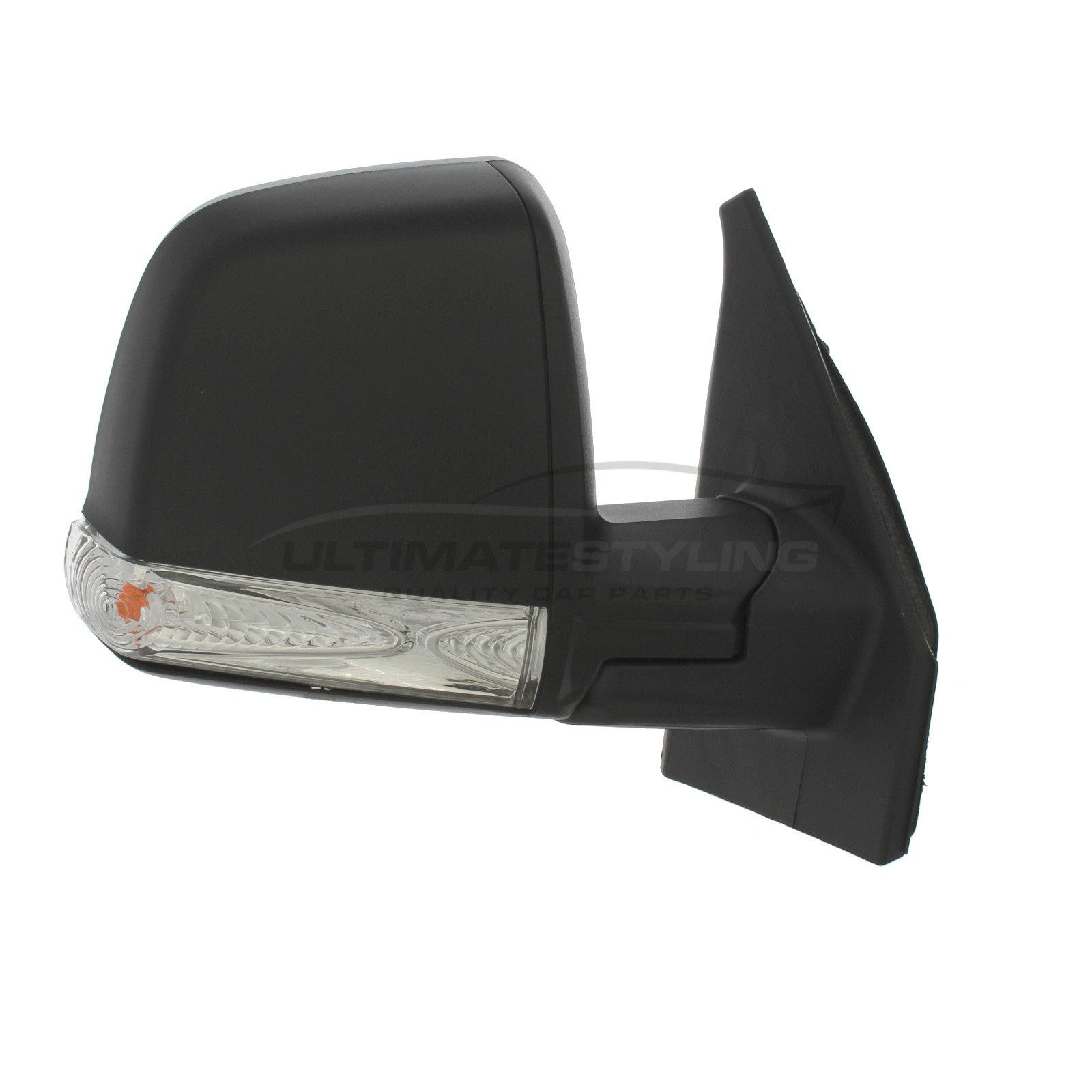 Fiat Doblo, Vauxhall Combo Wing Mirror / Door Mirror - Drivers Side (RH) - Cable adjustment - Non-Heated Glass - Indicator - Black - Textured