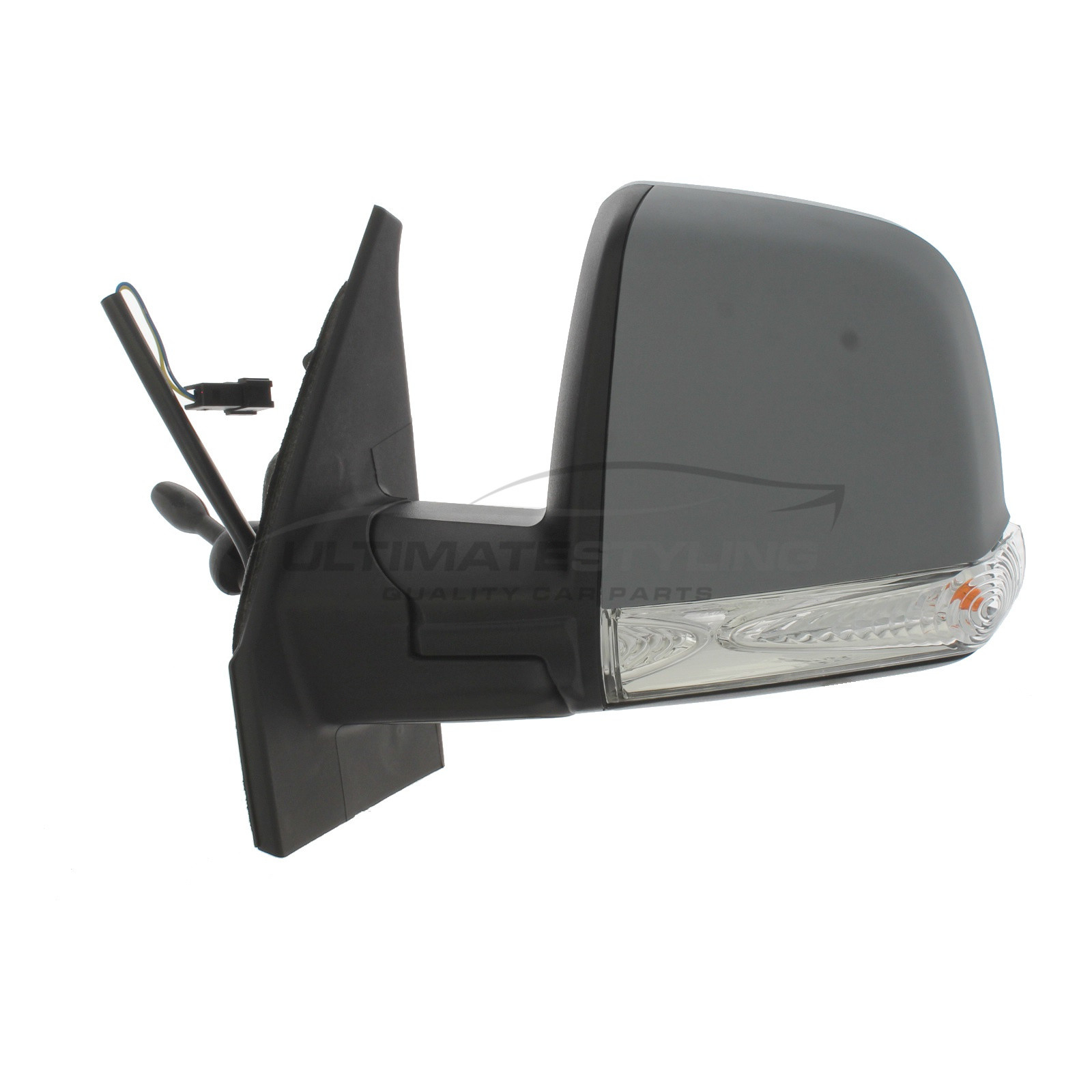 Fiat Doblo 2010> Wing Mirror / Door Mirror - Passenger Side (LH) - Cable adjustment - Indicator - Primed