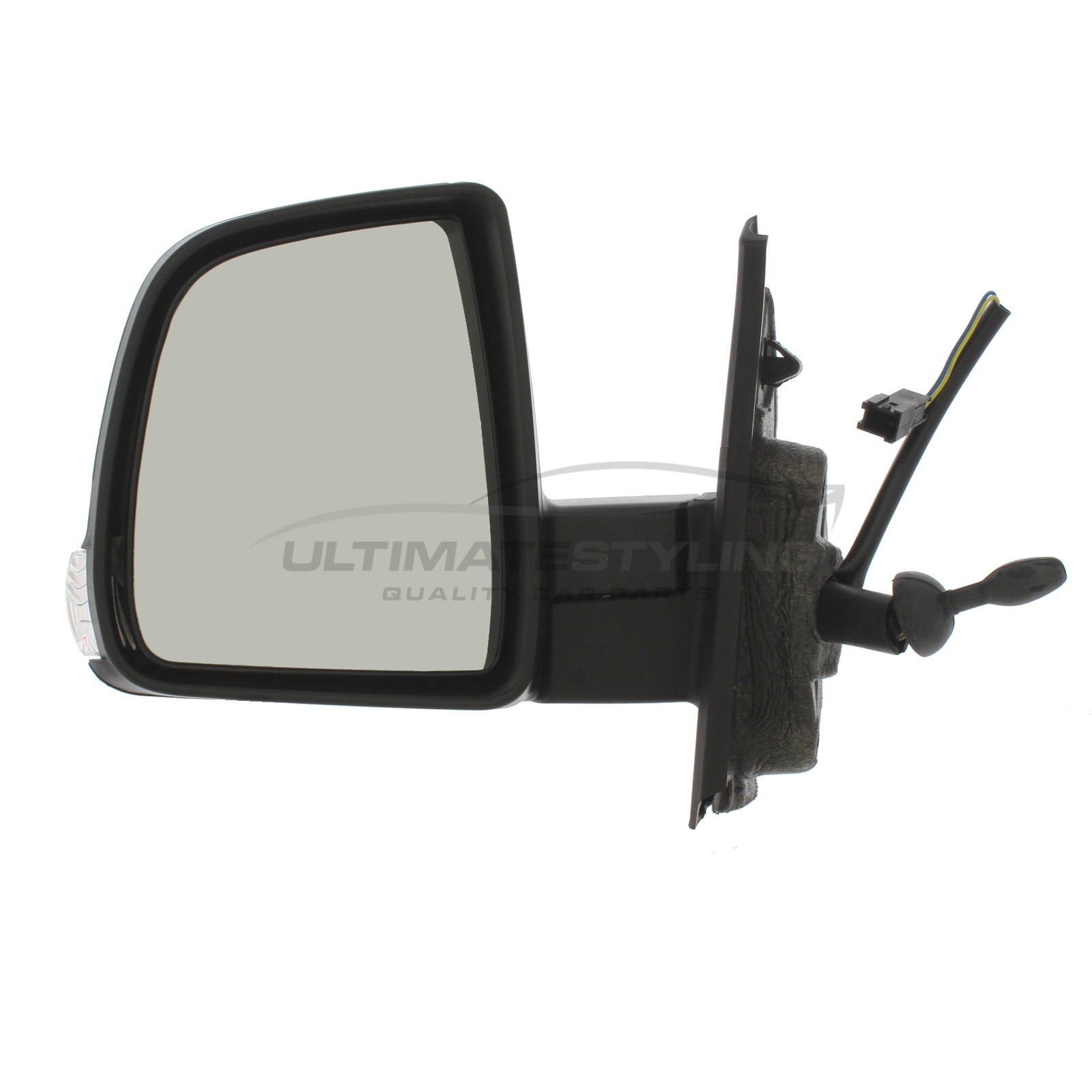 Fiat Doblo 2010> Wing Mirror / Door Mirror - Passenger Side (LH) - Cable adjustment - Indicator - Primed