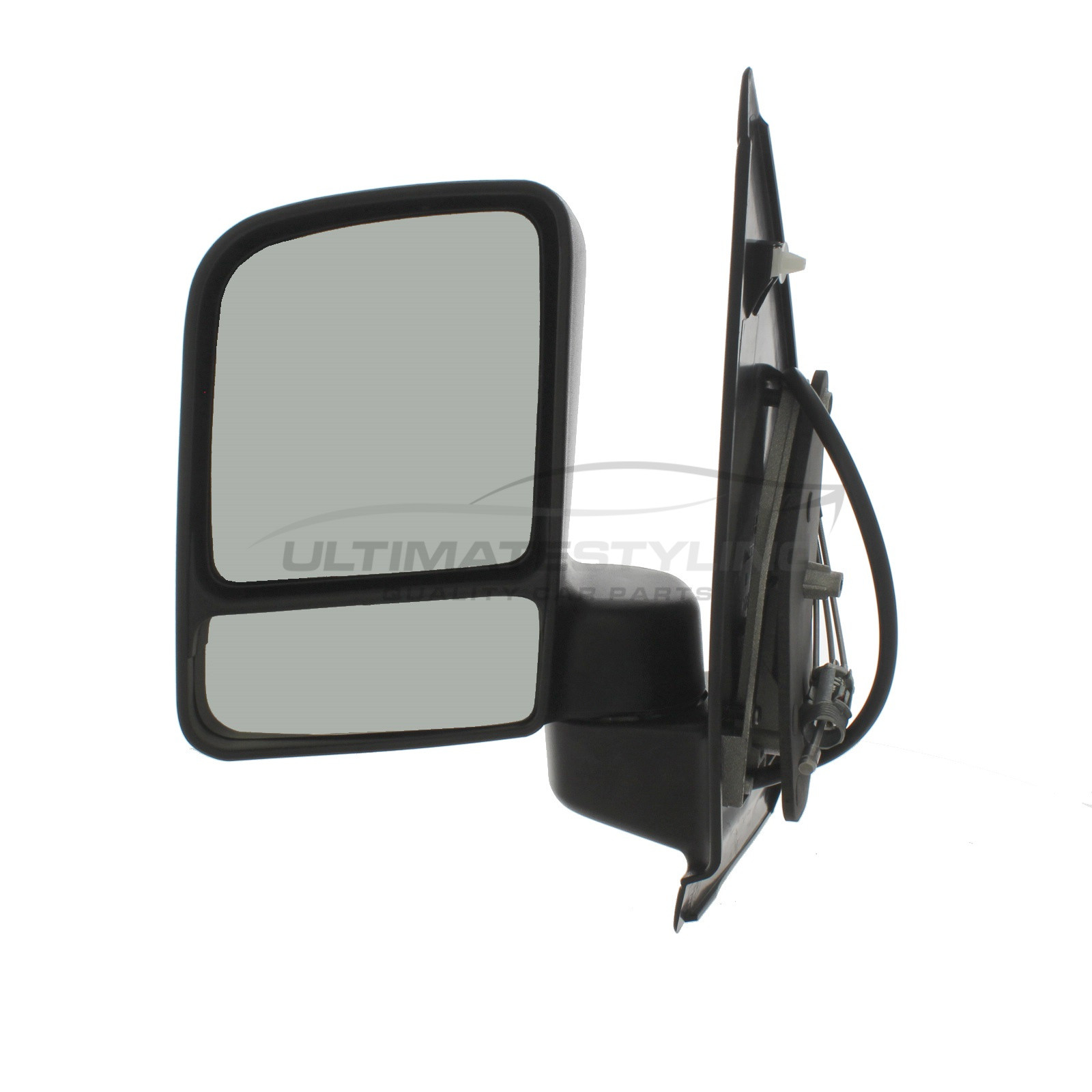Ford Tourneo Connect / Transit Connect Wing Mirror / Door Mirror - Passenger Side (LH) - Cable adjustment - Non-Heated Glass - Black
