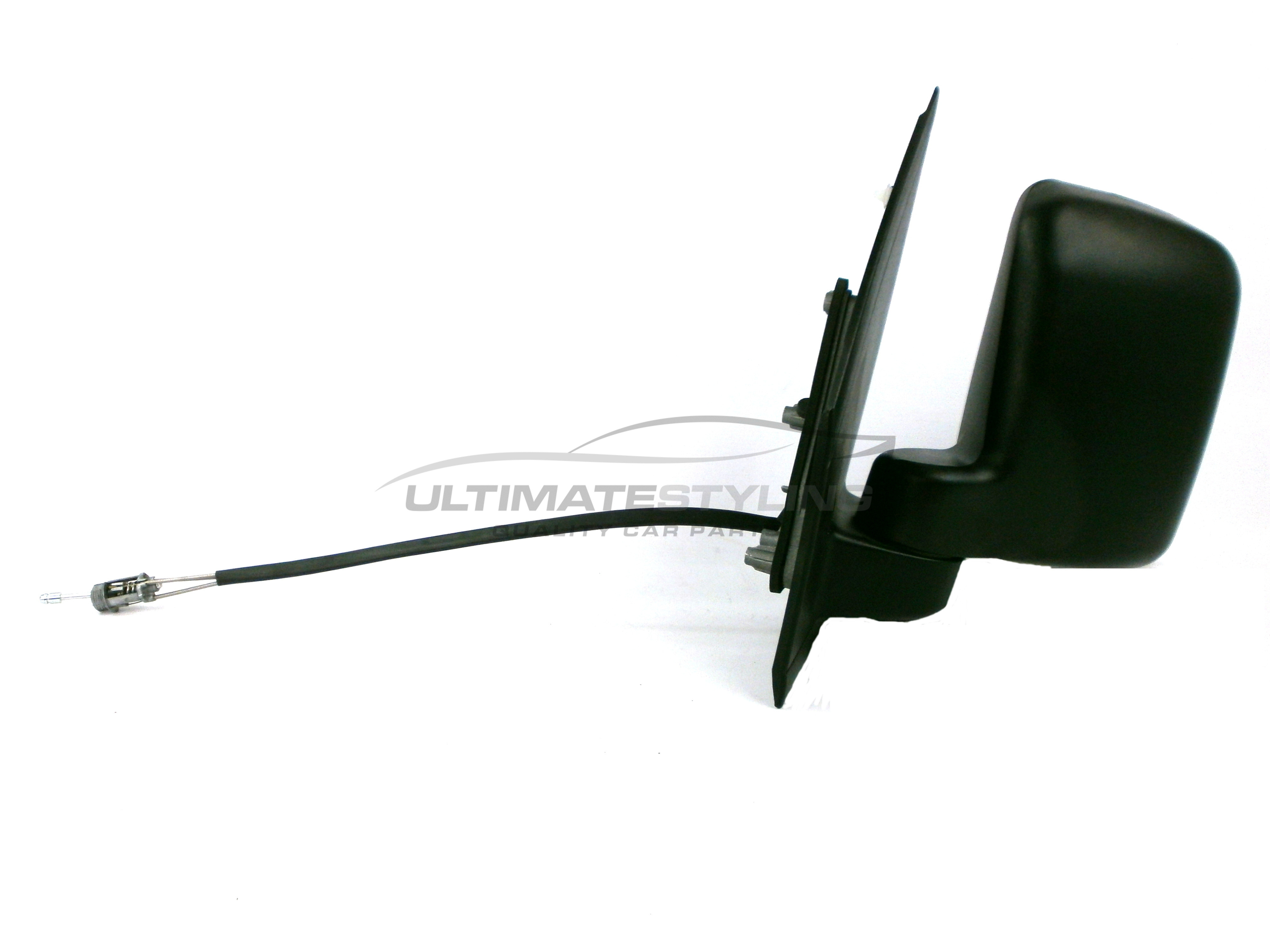 Ford Tourneo Connect / Transit Connect Wing Mirror / Door Mirror - Passenger Side (LH) - Cable adjustment - Non-Heated Glass - Black
