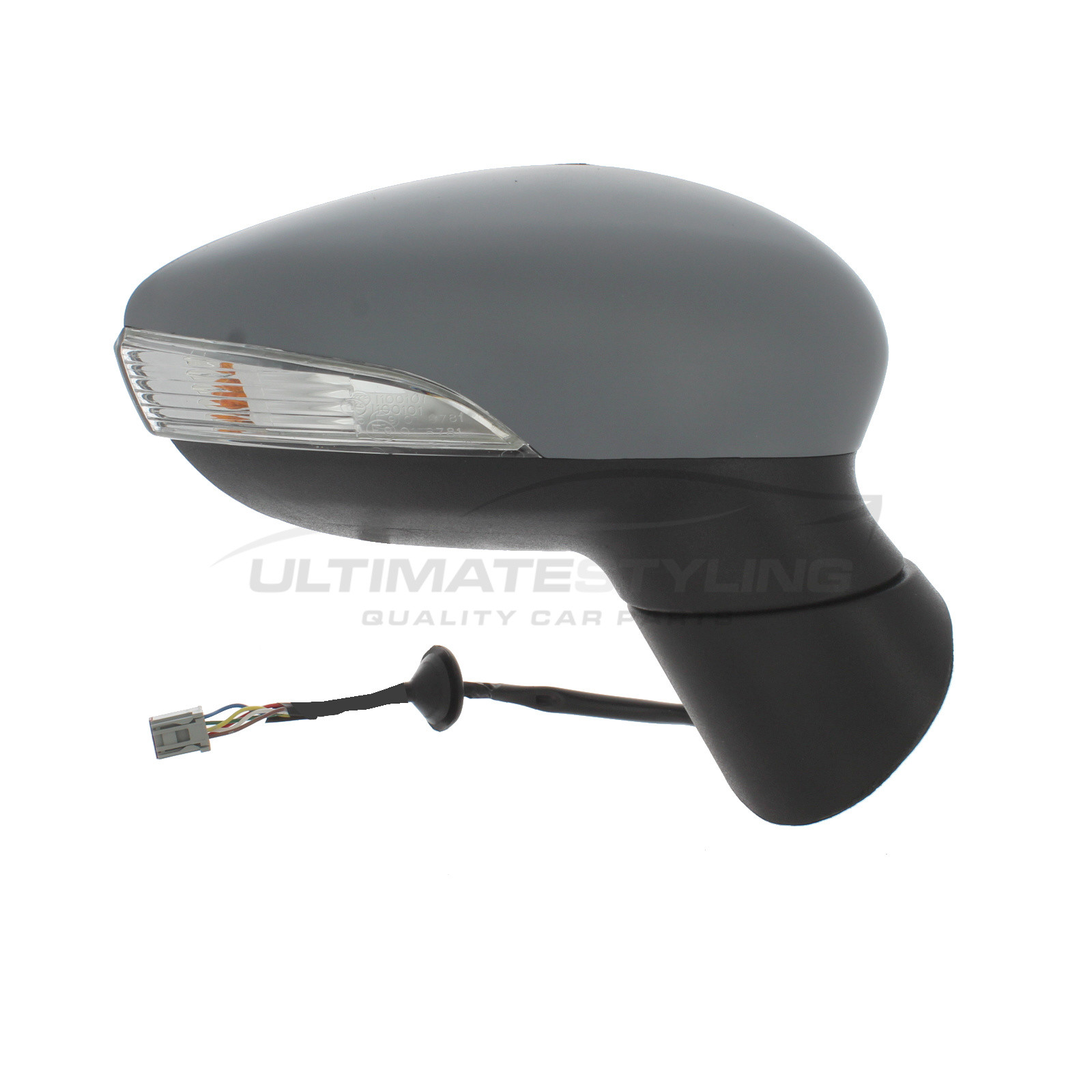 Ford Fiesta Mk7 2008-2013 Replacement Door Wing Mirror - Electric Adjustment - Heated Glass - Indicator - Primed - Drivers Side RH