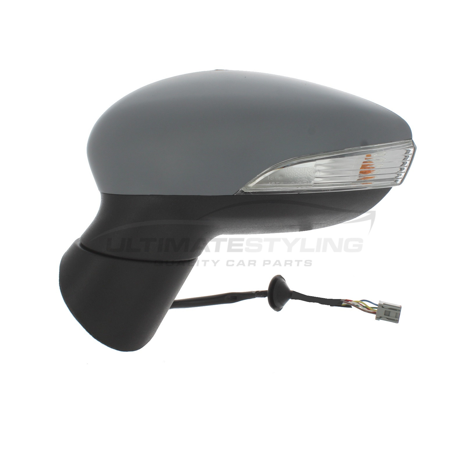 Ford Fiesta Mk7 2008-2013 Replacement Door Wing Mirror - Electric Adjustment - Heated Glass - Indicator - Primed - Passenger Side LH