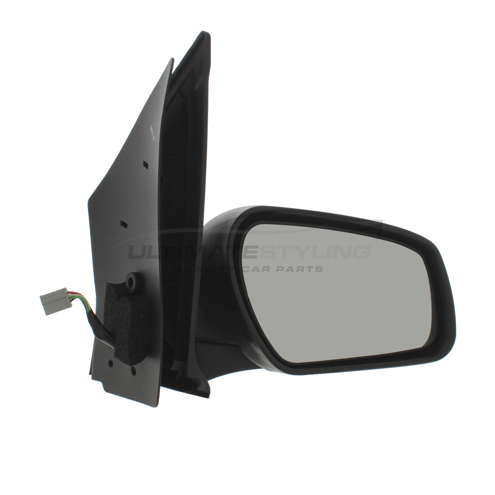 Ford Fiesta Wing Mirror / Door Mirror - Drivers Side (RH) - Electric adjustment - Heated Glass - Power Folding - Paintable - Black