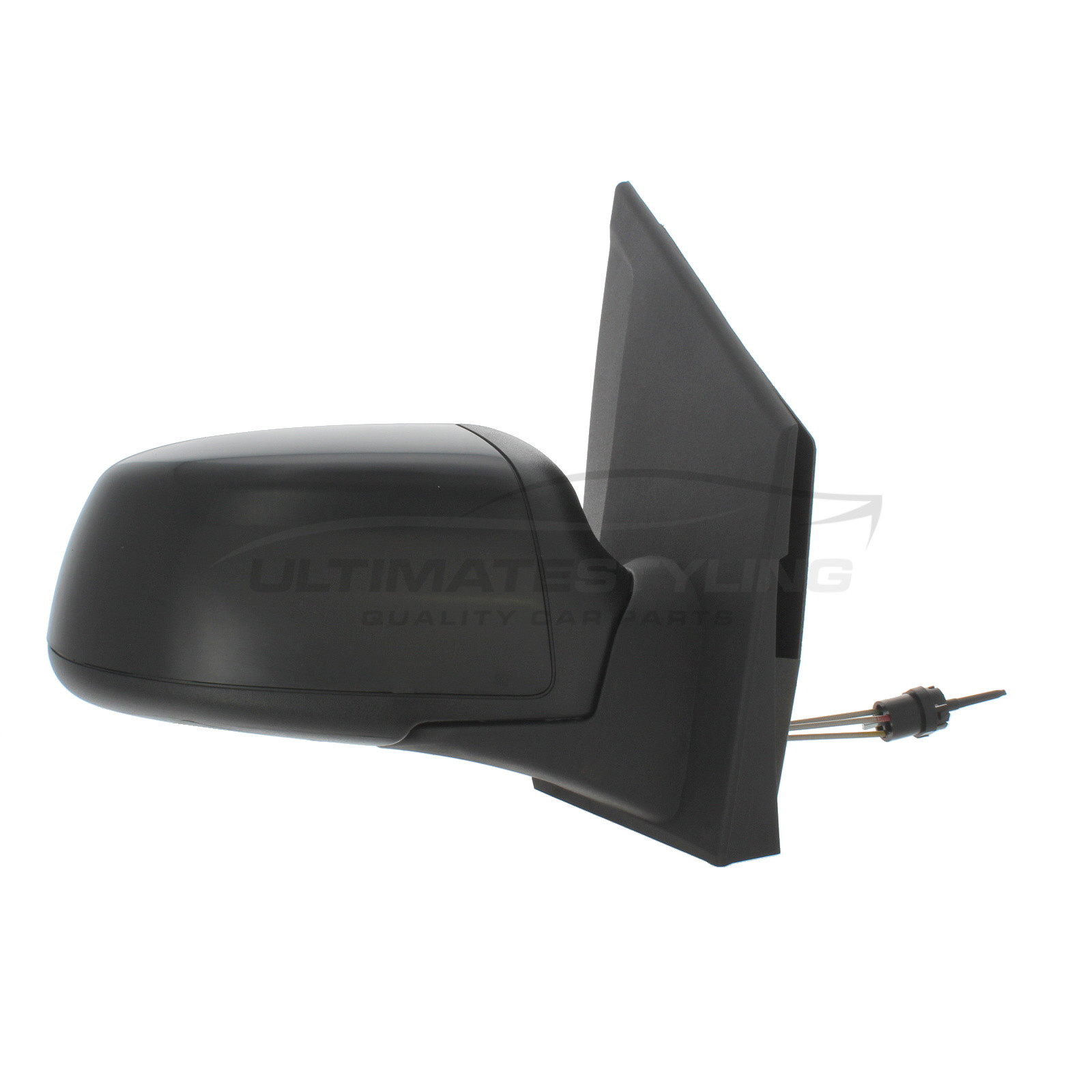 Ford Fiesta Wing Mirror / Door Mirror - Drivers Side (RH) - Cable adjustment - Non-Heated Glass - Paintable - Black