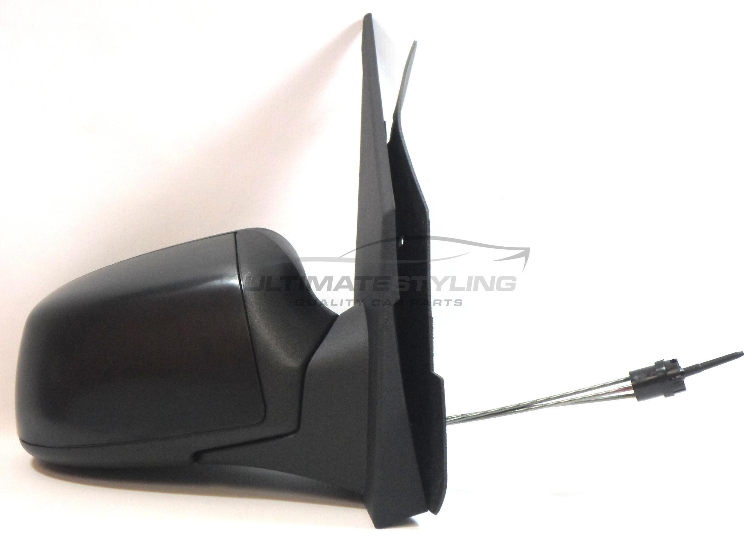 Ford Fiesta Wing Mirror / Door Mirror - Drivers Side (RH) - Cable adjustment - Non-Heated Glass - Paintable - Black