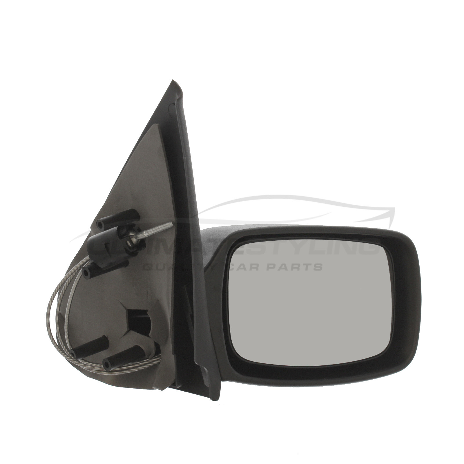 Ford Fiesta, Mazda 121 Wing Mirror / Door Mirror - Drivers Side (RH) - Cable adjustment - Non-Heated Glass - Black