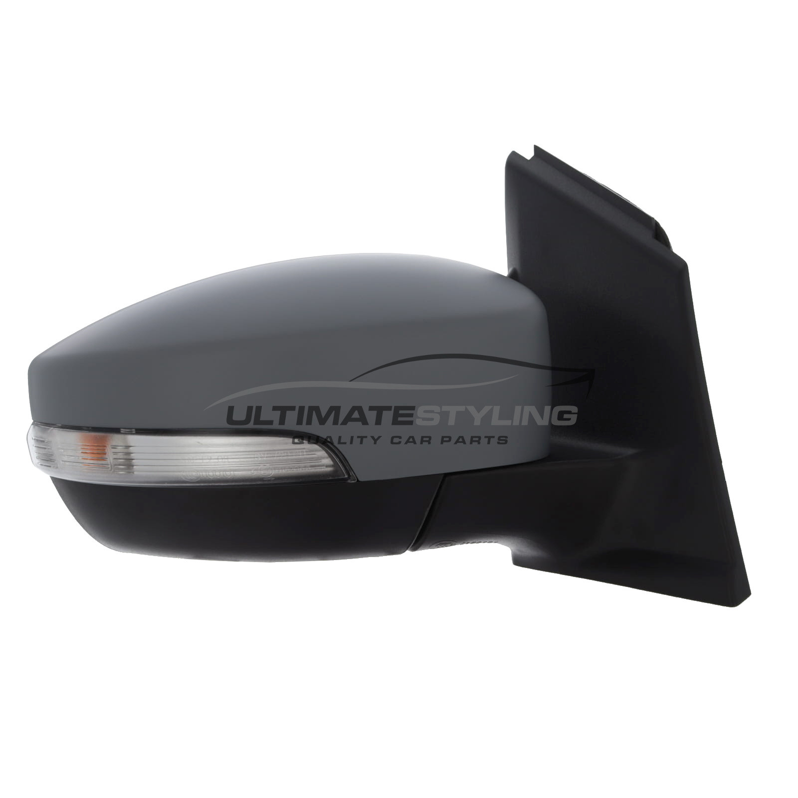 Ford Kuga 2012-2020 Wing Door Mirror - Electric Power Folding - Heated - Aspherical Glass - Blind Spot Indicator - Puddle Lamp - Clear Indicator - Primed Cover - Drivers Side Offside Right Hand