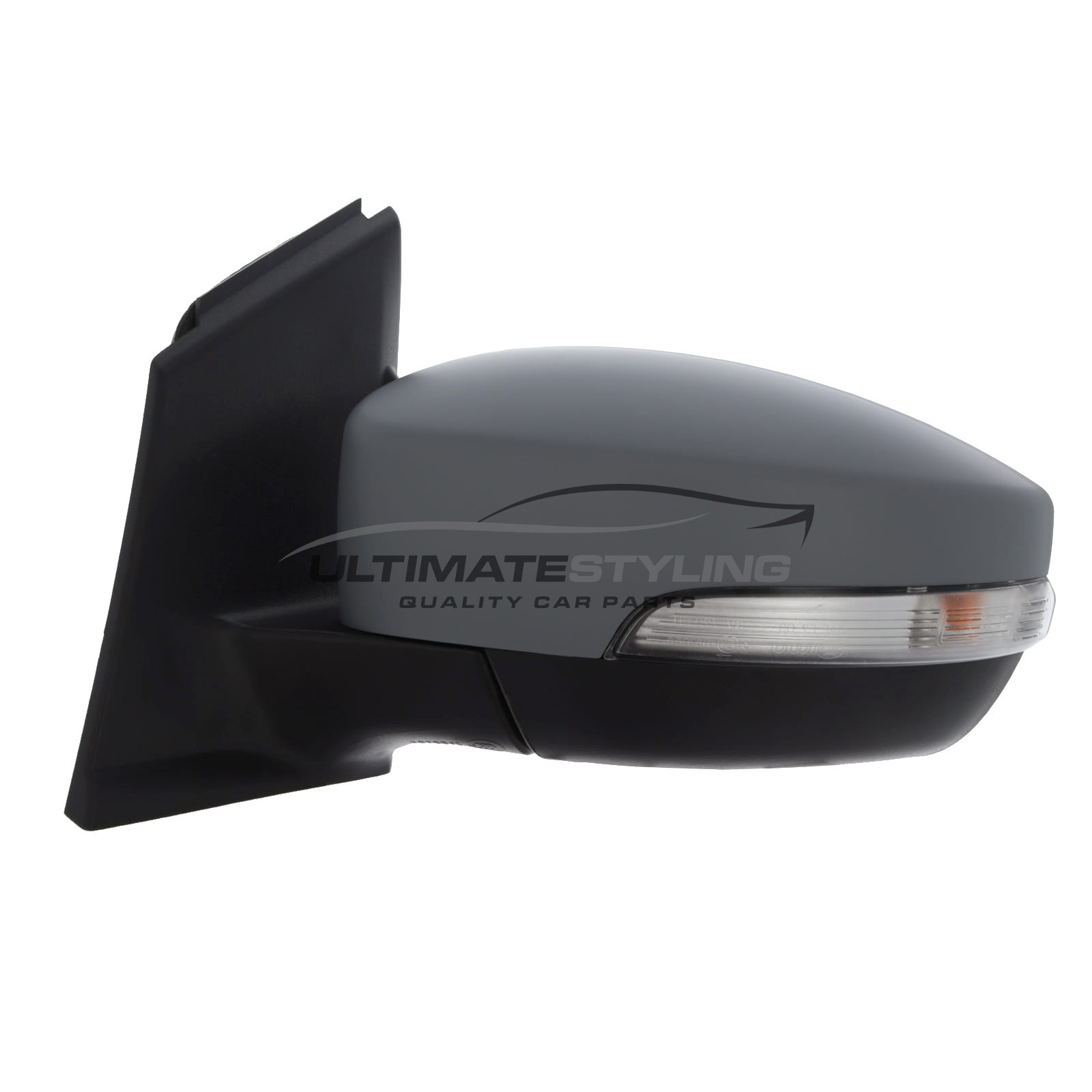 Ford Kuga 2012-2020 Wing Door Mirror - Electric Power Folding - Heated - Aspherical Glass - Blind Spot Indicator - Puddle Lamp - Clear Indicator - Primed Cover - Passengers Side Nearside Left Hand