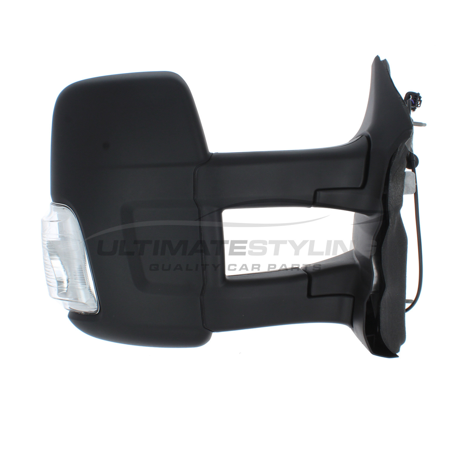 Ford Transit Wing Mirror / Door Mirror - Drivers Side (RH) - Manual adjustment - Non-Heated Glass - Indicator - Black - Textured