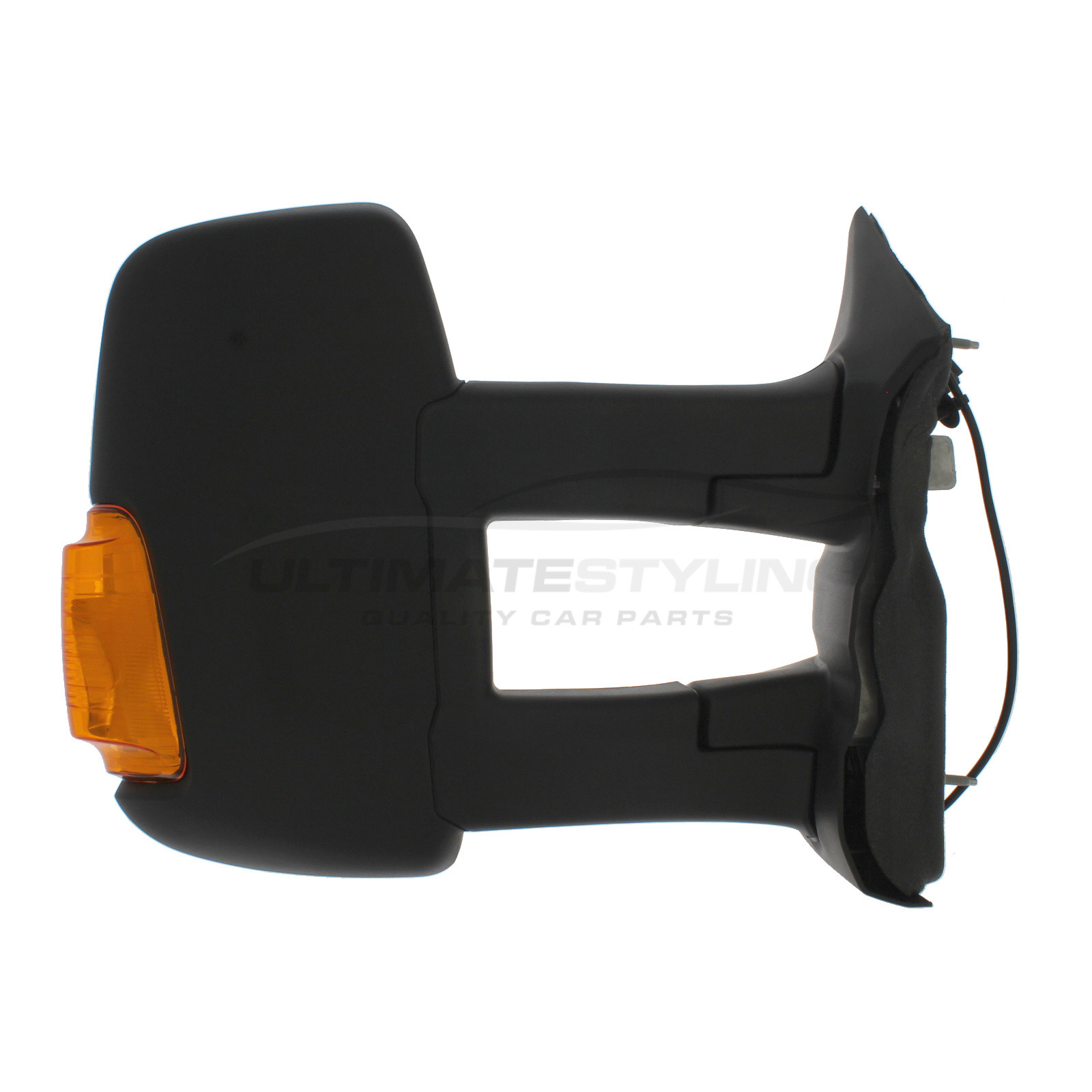 Ford Transit Wing Mirror / Door Mirror - Drivers Side (RH) - Manual adjustment - Non-Heated Glass - Indicator - Black - Textured