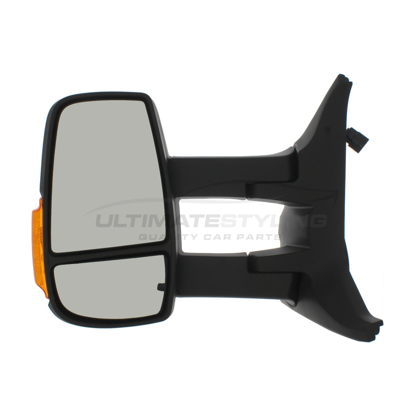 Ford Transit Wing Mirror / Door Mirror - Passenger Side (LH) - Manual adjustment - Non-Heated Glass - Indicator - Black - Textured