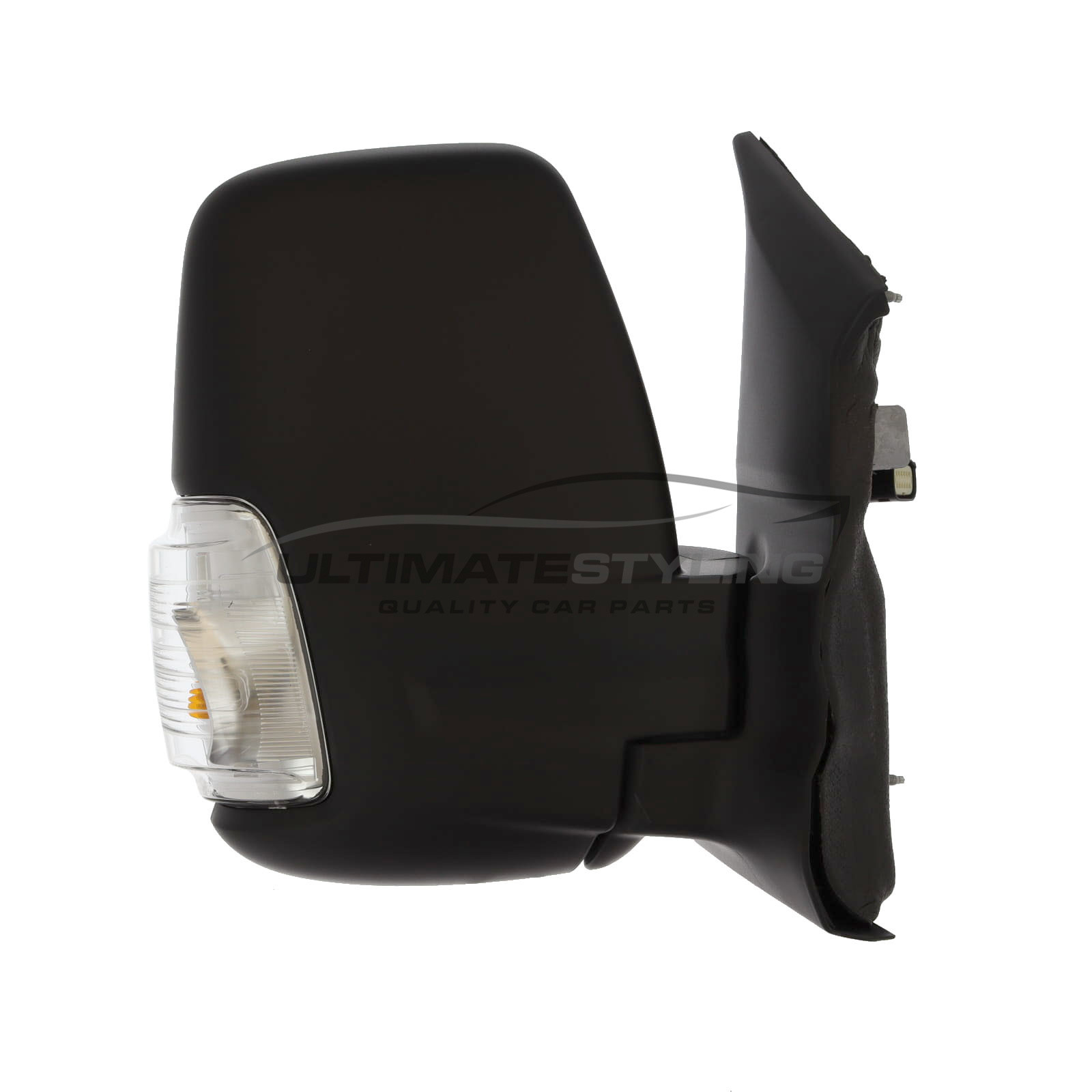Ford Transit Wing Mirror / Door Mirror - Drivers Side (RH) - Manual adjustment - Non-Heated Glass - Indicator - Black - Textured