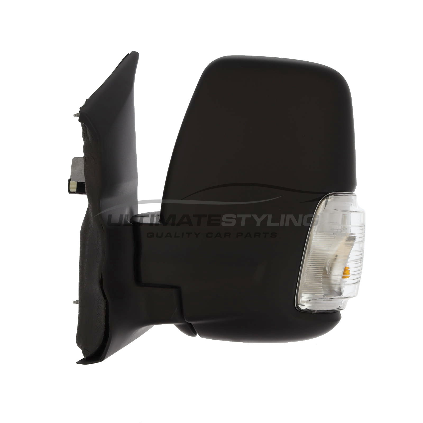 Ford Transit Wing Mirror / Door Mirror - Passenger Side (LH) - Manual adjustment - Non-Heated Glass - Indicator - Black - Textured