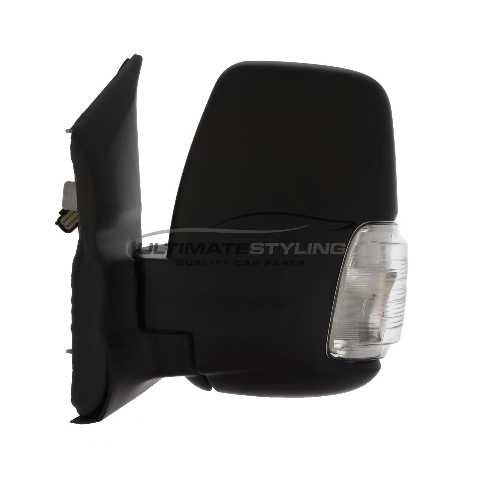 Ford Transit Wing Mirror / Door Mirror - Passenger Side (LH) - Electric adjustment - Heated Glass - Indicator - Black - Textured