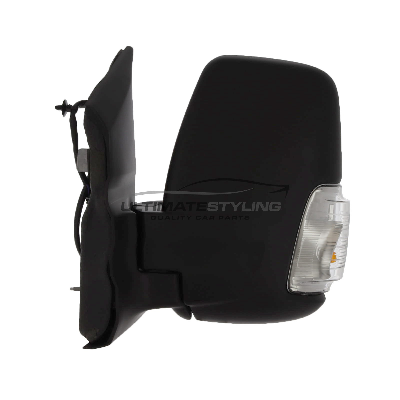 Ford Transit Wing Mirror / Door Mirror - Passenger Side (LH) - Electric adjustment - Heated Glass - Indicator - Black - Textured