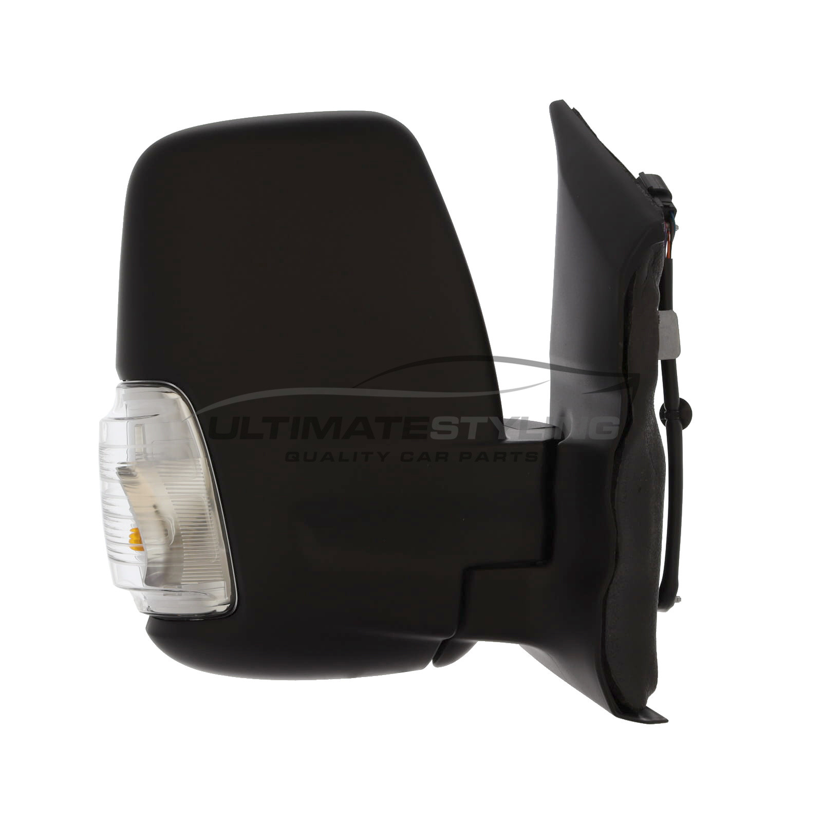 Ford Transit Wing Mirror / Door Mirror - Drivers Side (RH) - Electric adjustment - Heated Glass - Power Folding - Indicator - Black - Textured